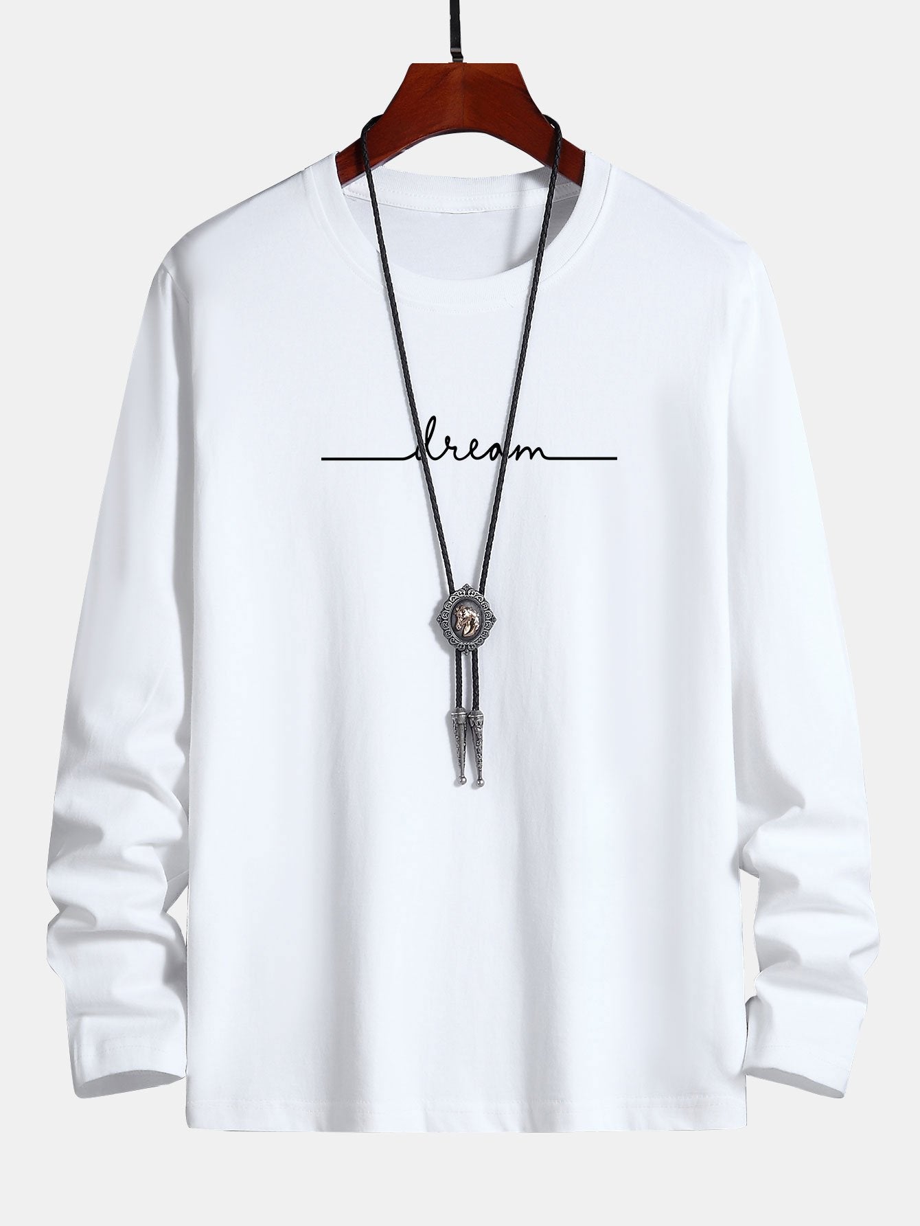 T-shirt en coton à manches longues imprimé rêve