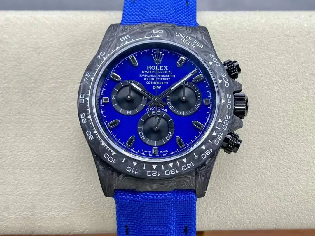 Rolex Daytona Cosmograph Diw Custom Version Noob Factory Blue Dial Fabric Strap
