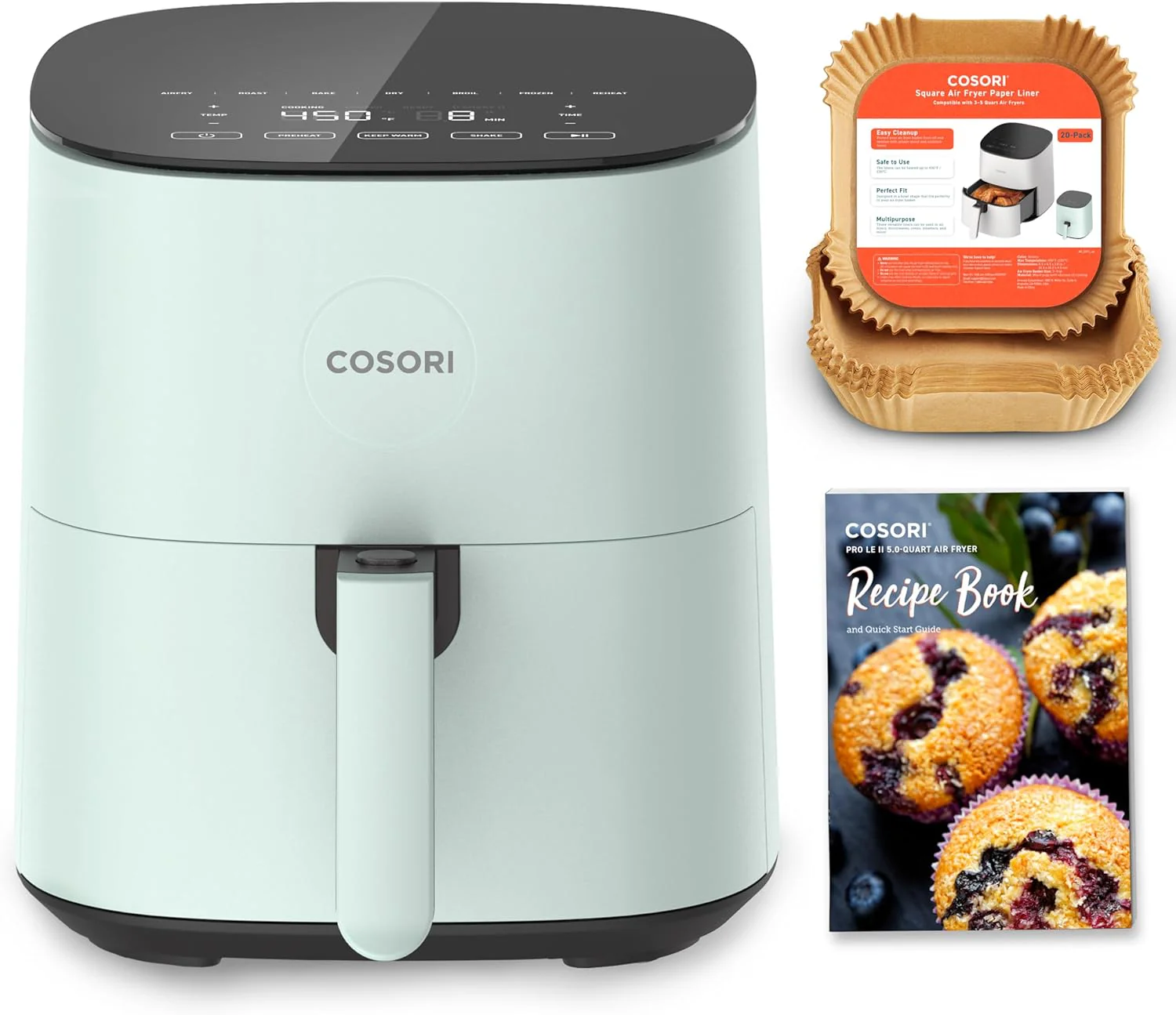 Air Fryer Dual Blaze, 6.8-Quart, Precise Temps Prevent Overcooking, Heating Adjusts for a True Air Fry, Bake, Roast, and Broil, Even and Fast Cooking, In-App Recipes, 1750W, Dark gray