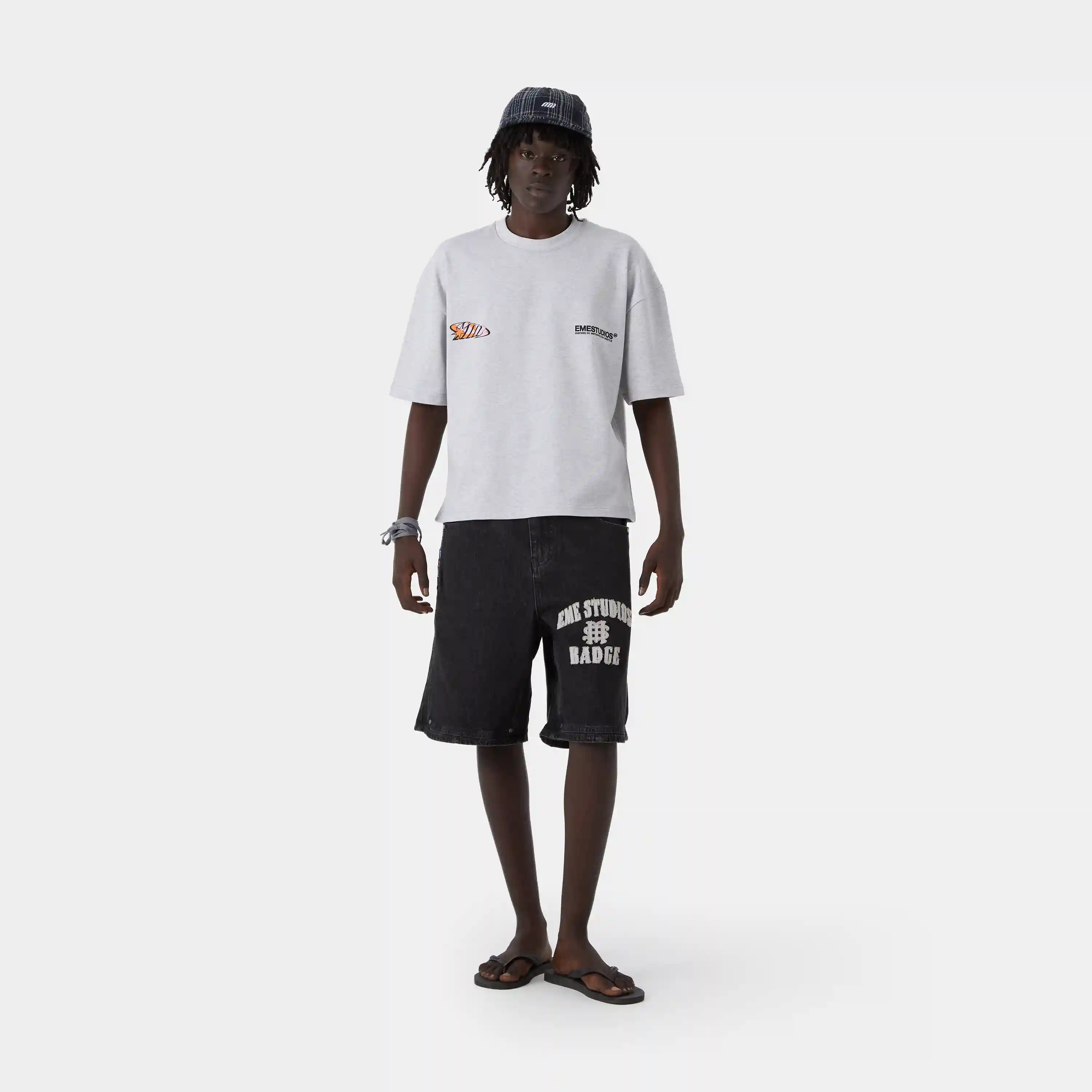 Houndstooh Grey Oversized Tee