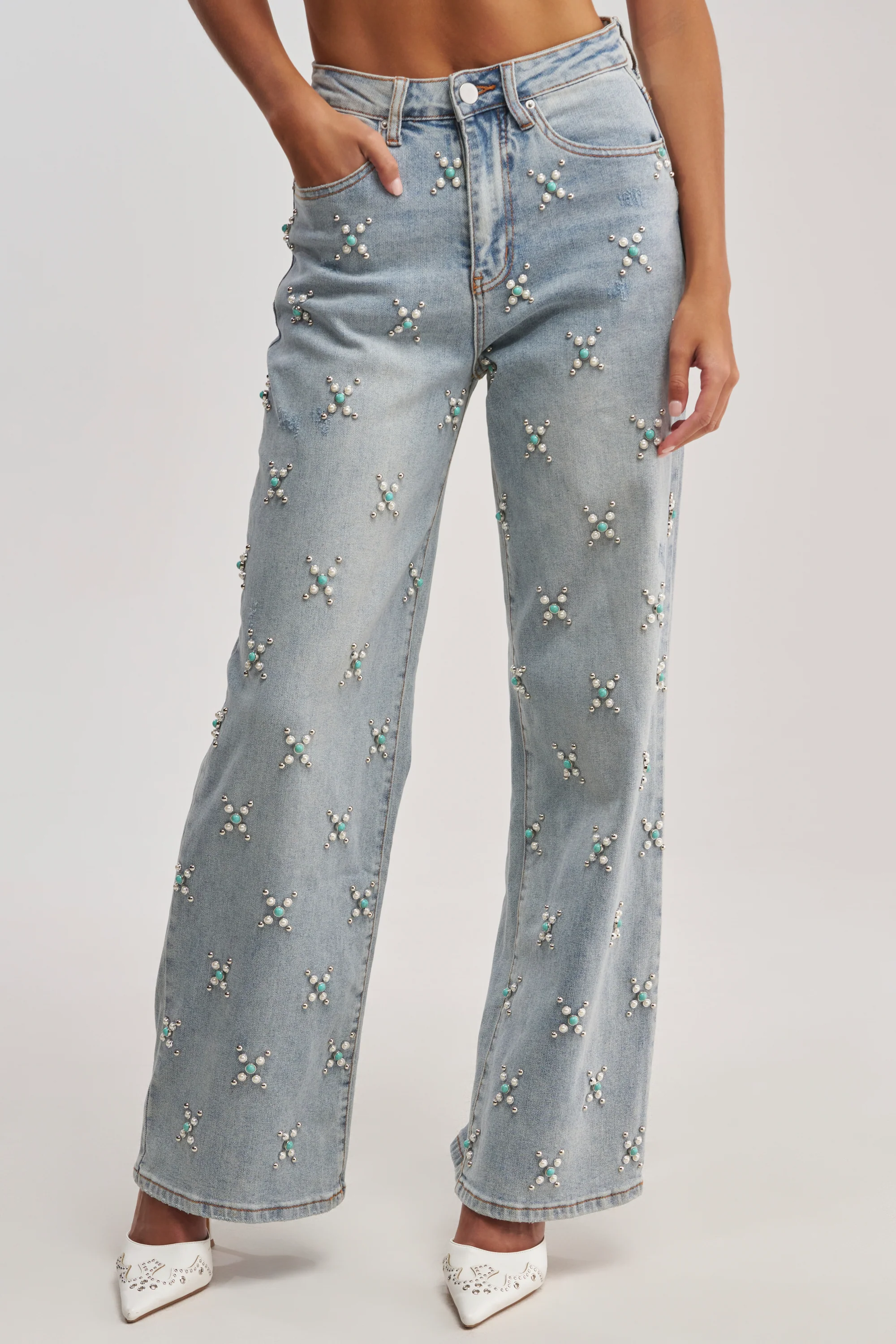 TRYING SOMETHING OUT STUDDED DENIM - Akira Store