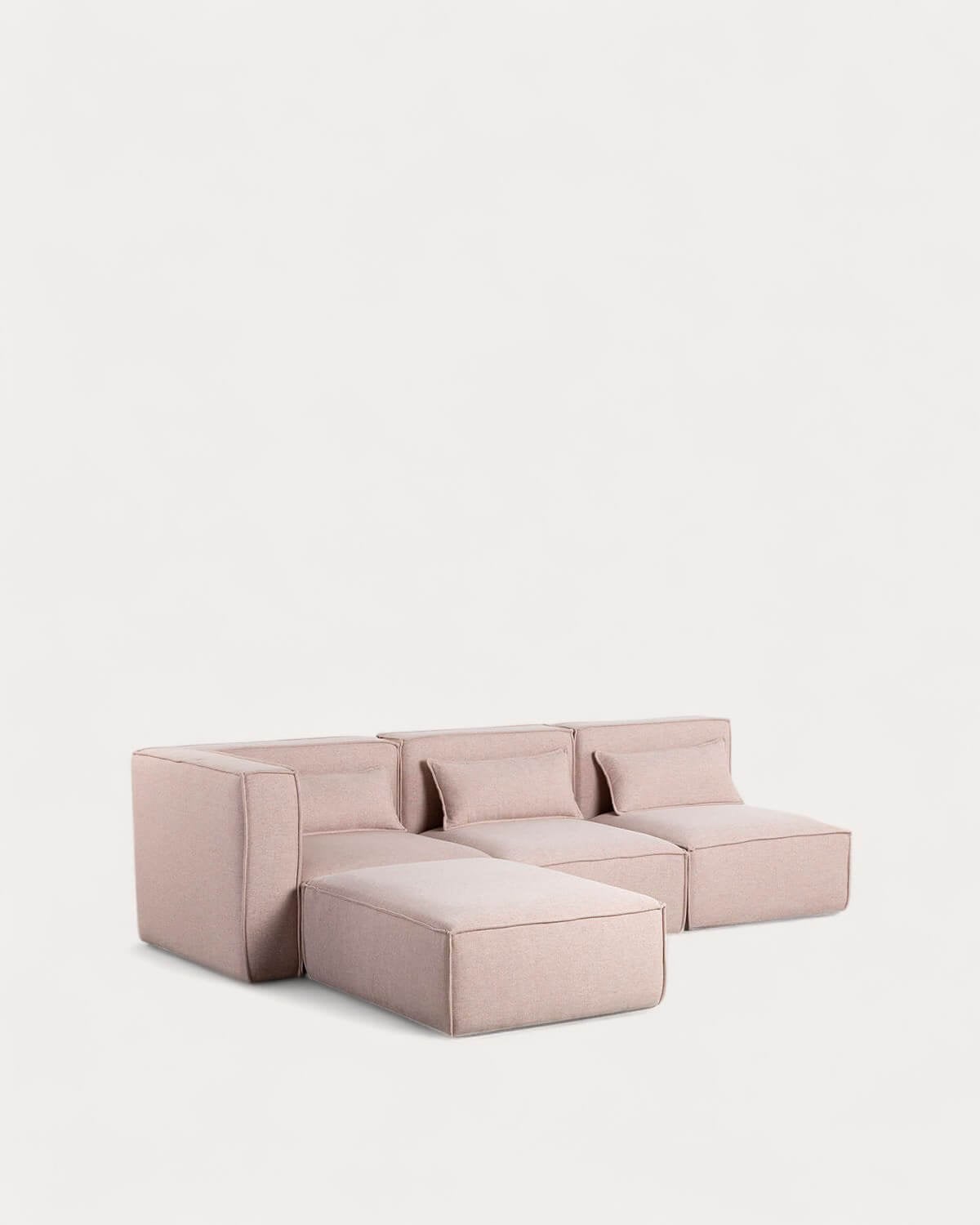 Kilhe Tela - Sofá Modular de 3 Piezas con 2 Sillones y Puff de Tela Kilhe