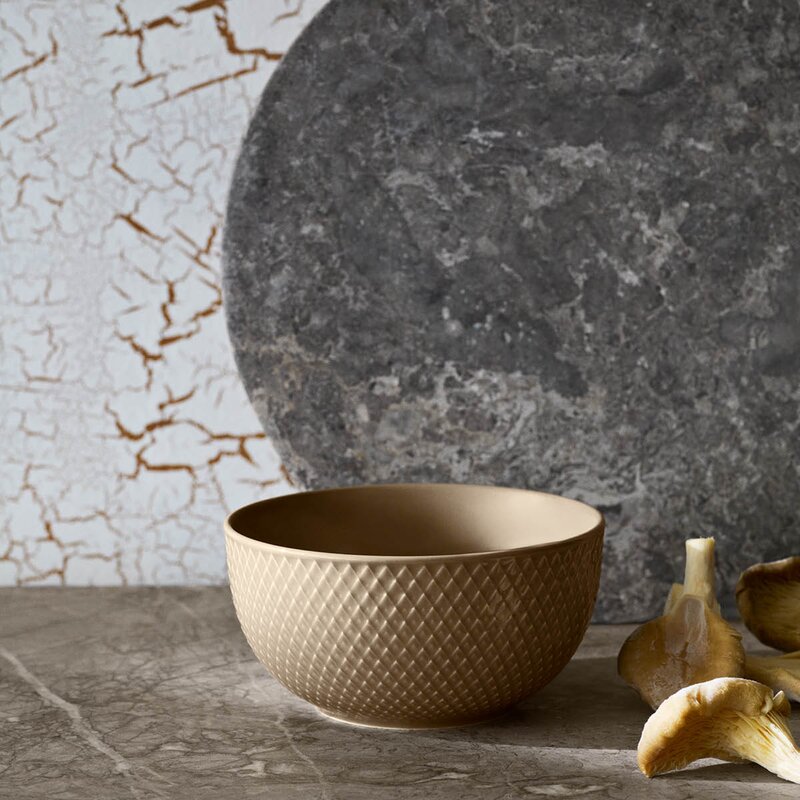 Rhombe Earth skål 13 cm clay