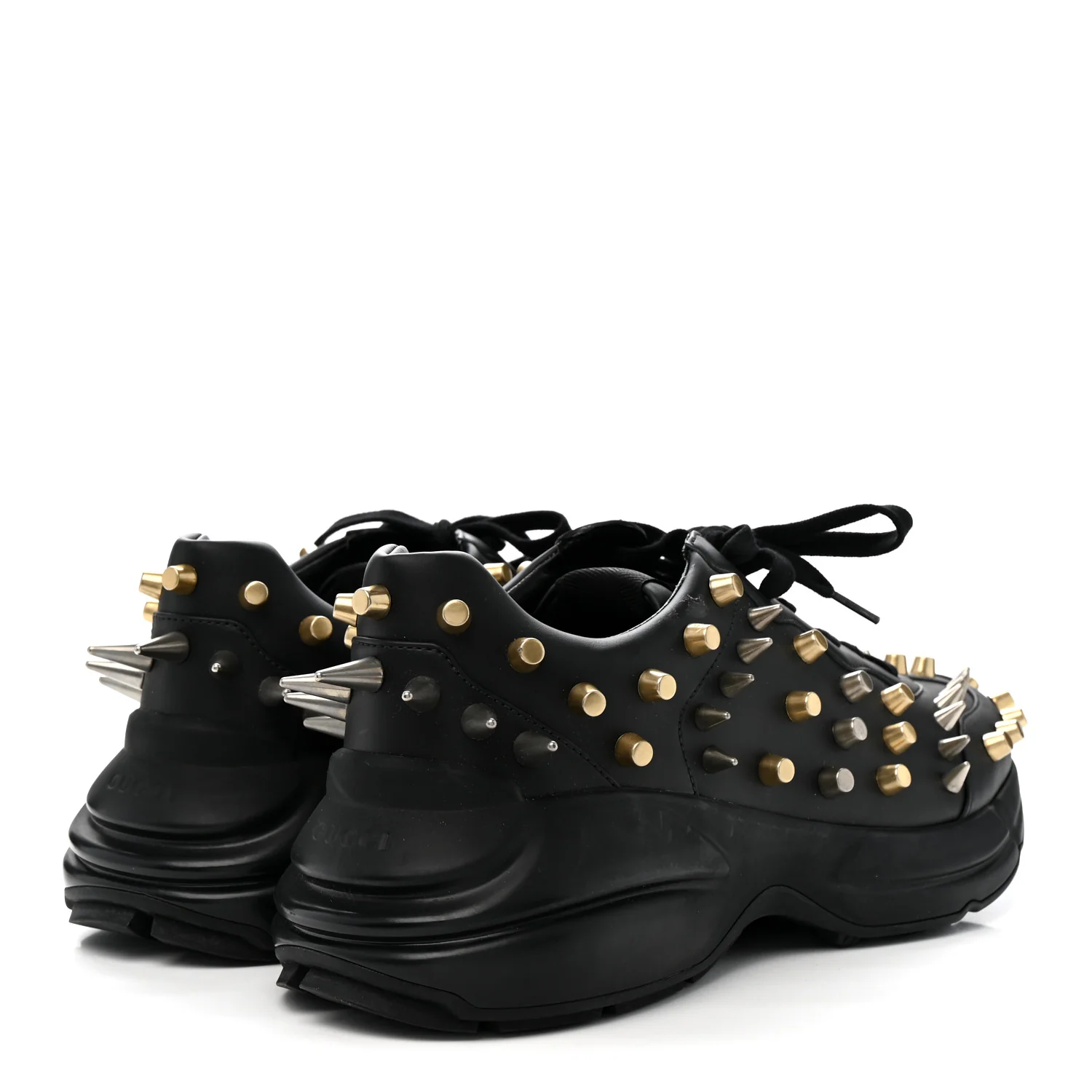 Demetra Spike Studded Mens Rhyton Sneakers 10 Black