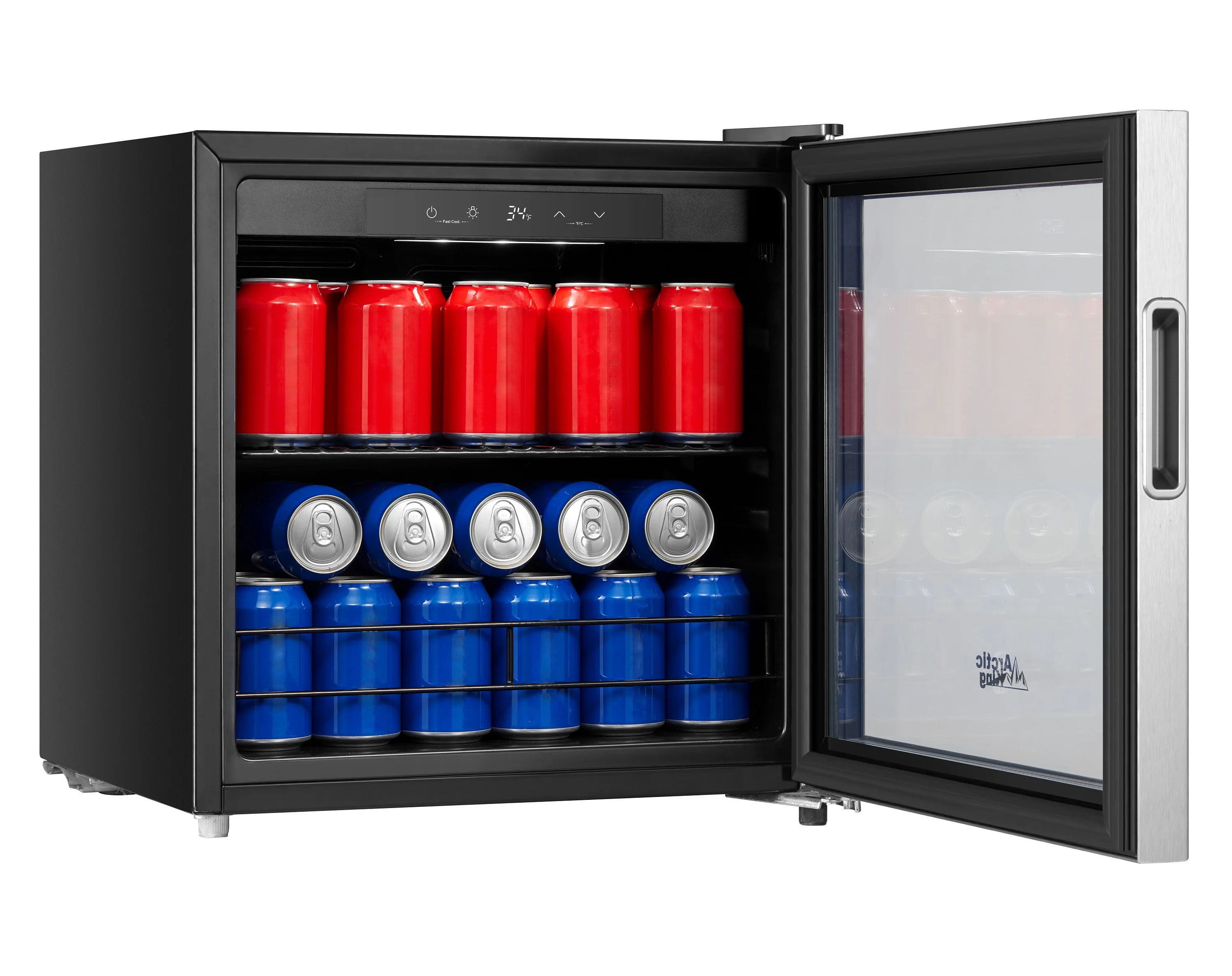 Arctic King 48 - Can Stainless Steel Beverage Fridge & Cooler with Electrical Control, ARV48B1AST