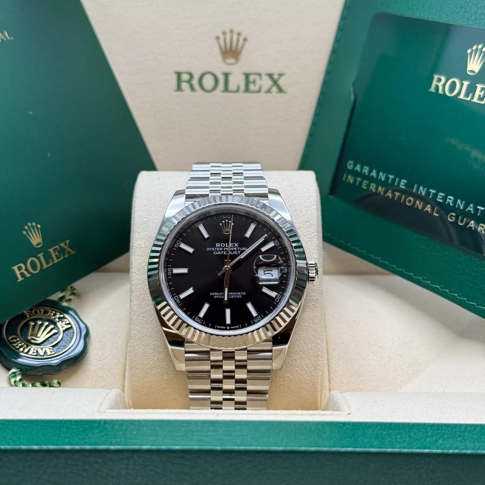 [Super Clone]RLX  Datejust Black Index Jubilee 41mm Stainless Steel - 126334-0018