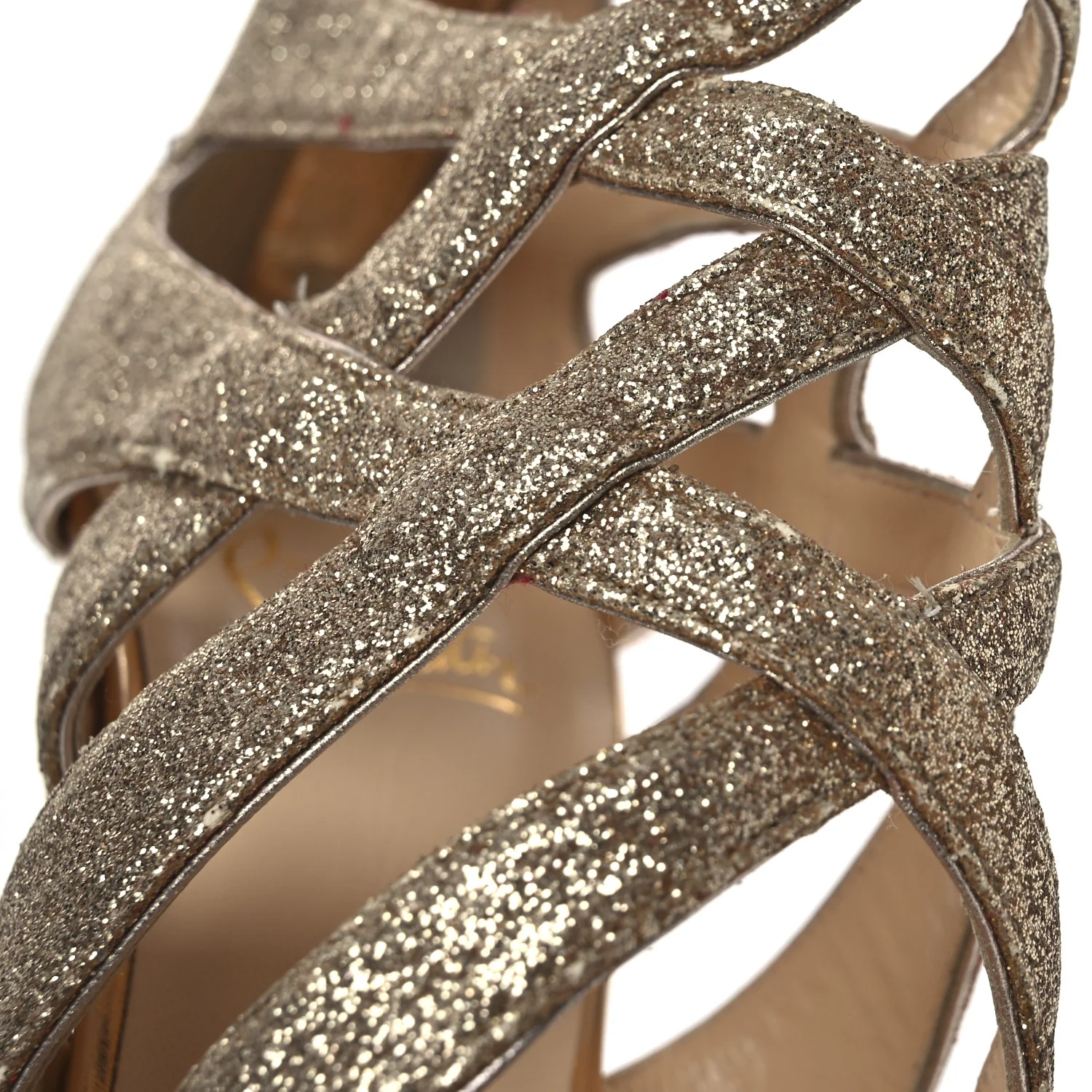 Glitter Mini Specchio Balota Platform Sandals 37.5 Gold