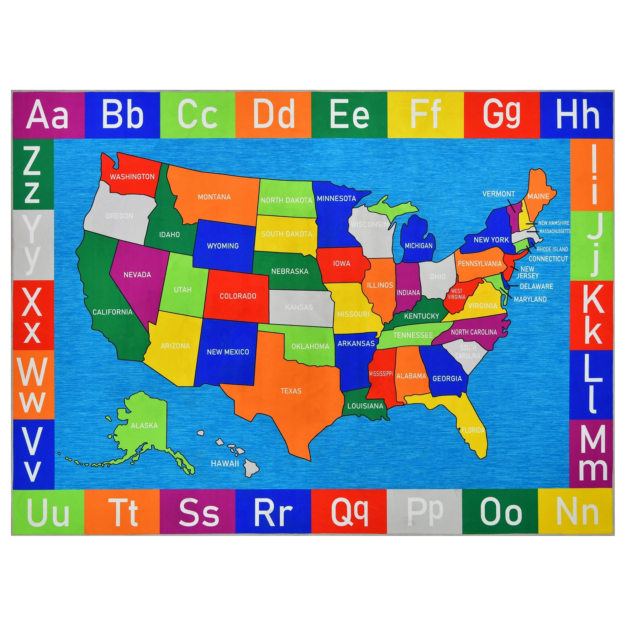 Premium Non-Slip USA Alphabet Area Rug for Kids Educational ABC Design, High-Traction Safety, and Durable Materials(7' 8" x 10') - Image 2