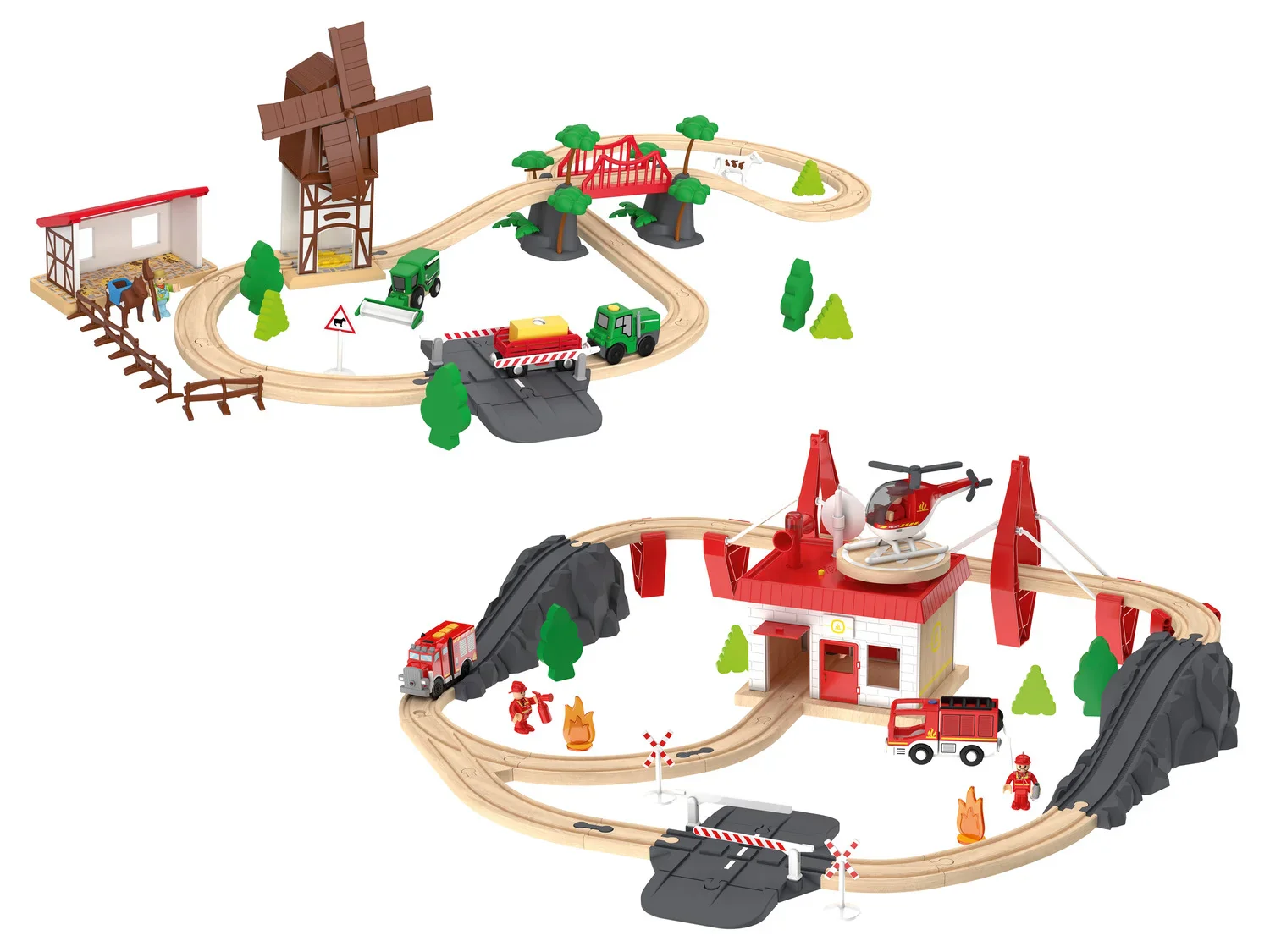 Playtive Set de chemin de fer en bois