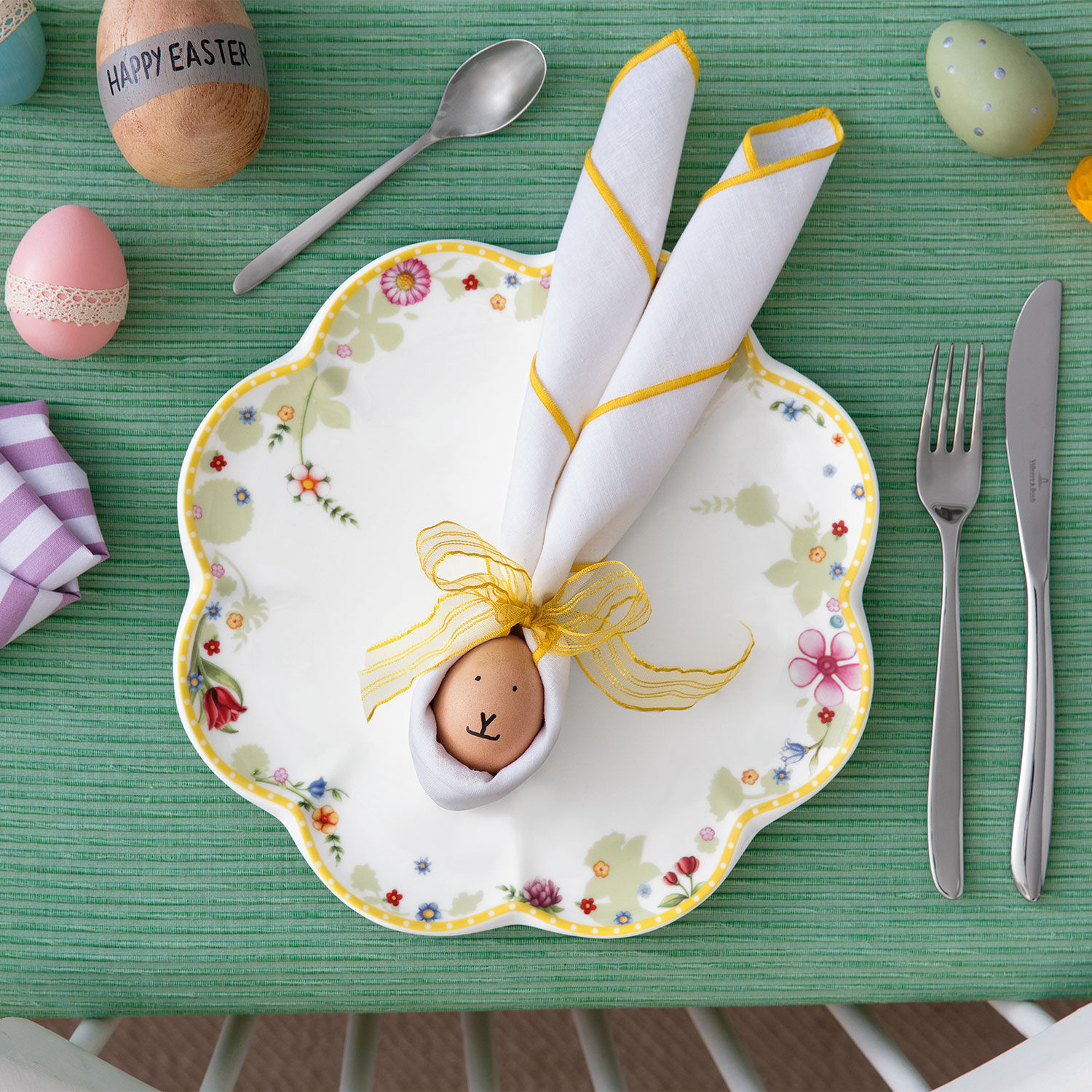 Spring Awakening Salad/ Dessert Plate - Yellow, 8.8'', Premium Porcelain