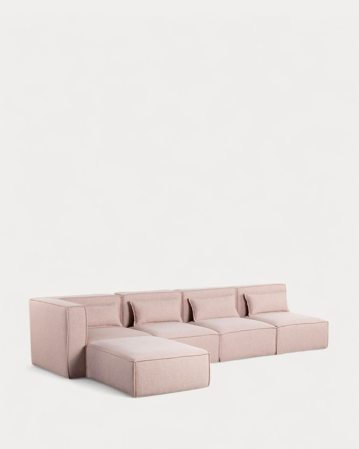Kilhe Tela - Sofá Modular de 4 Piezas con 3 Sillones y Puff de Tela Kilhe