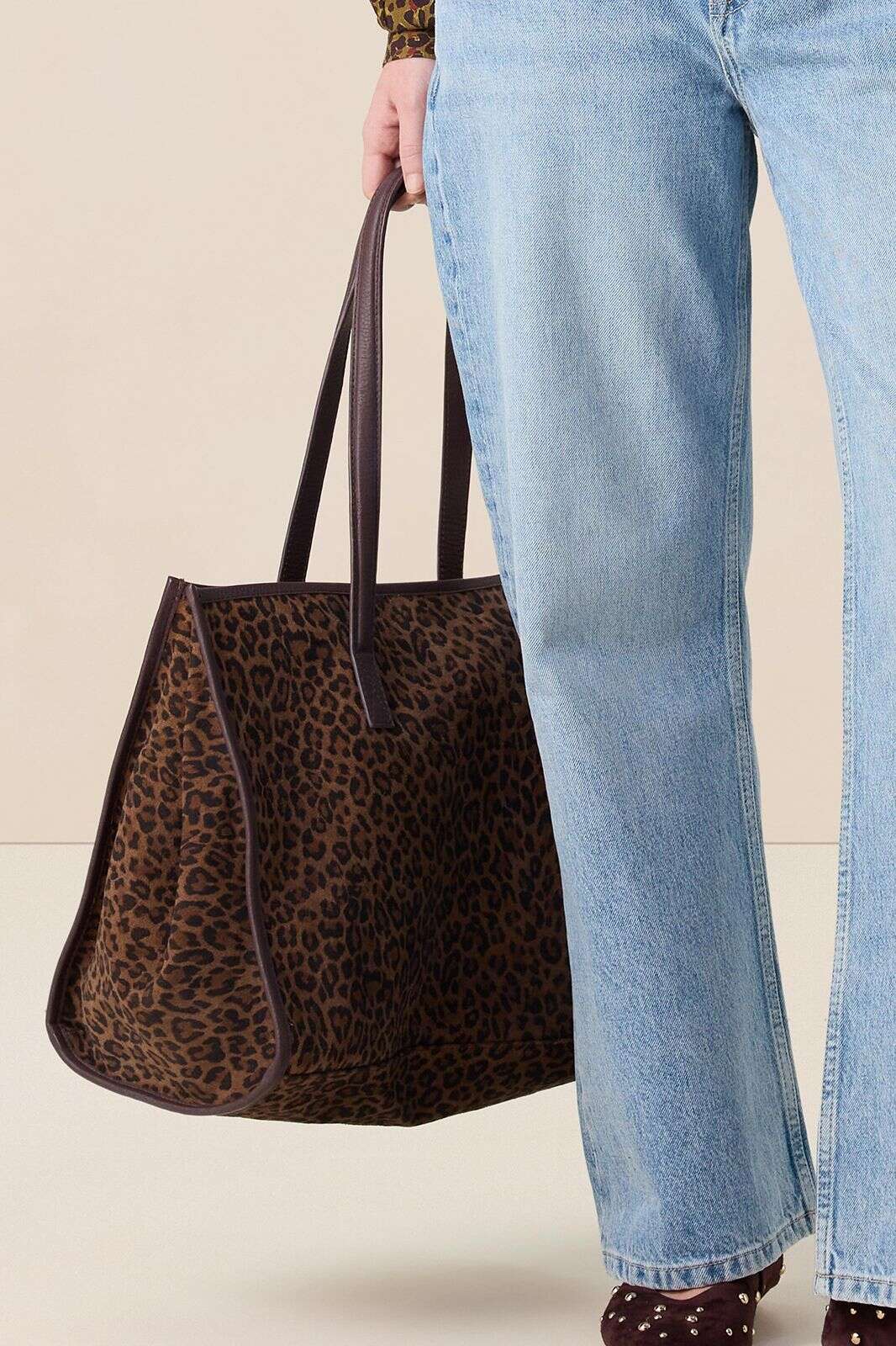 Bruine shopper met leopard print
