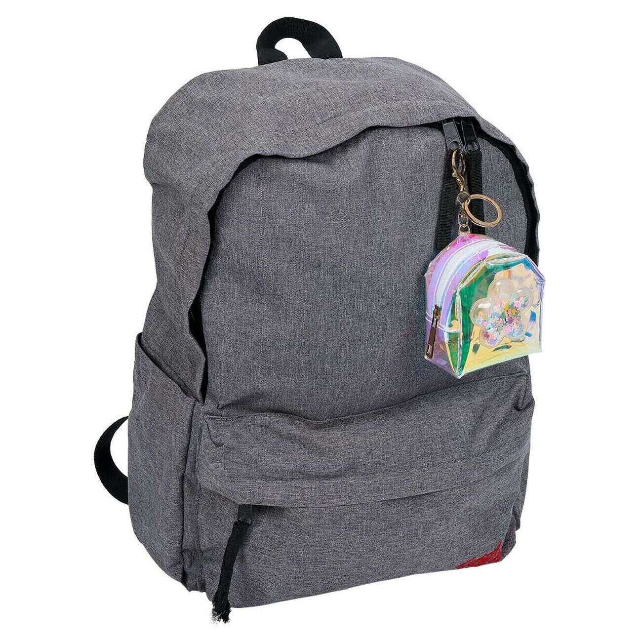 Porte-clé mini sac plastique holographique - 3 modèles