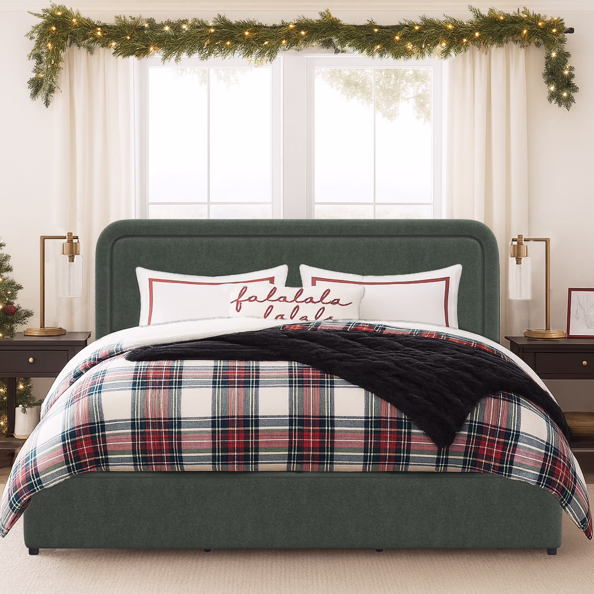 Better Homes & Gardens Juliet King Boucle Platform Bed, Ivory