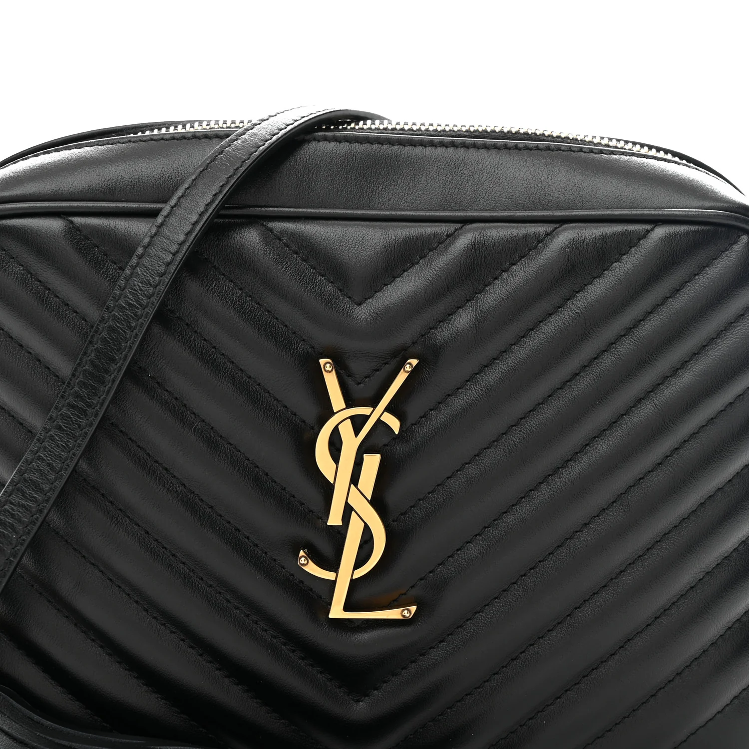 Calfskin Matelasse Monogram Lou Camera Bag Black