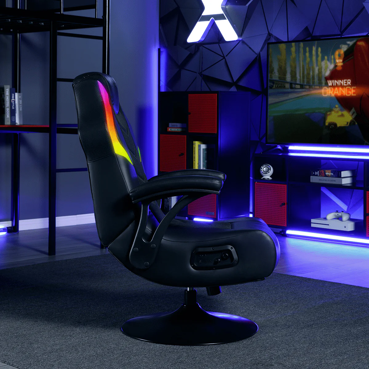 X Rocker Nemesis RGB Pedestal Gaming Chair, Black Mesh, 31 89" 26 97" 40 94" Image 6