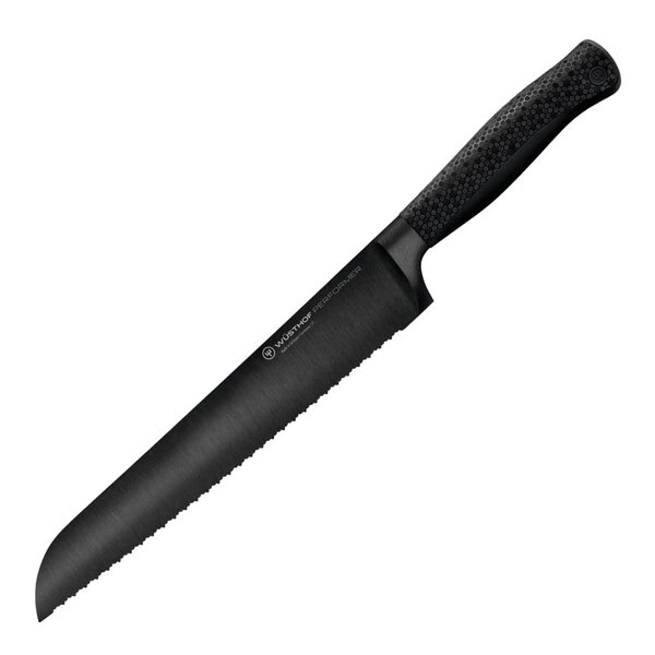 Performer brødkniv 23 cm dobbelttannet svart