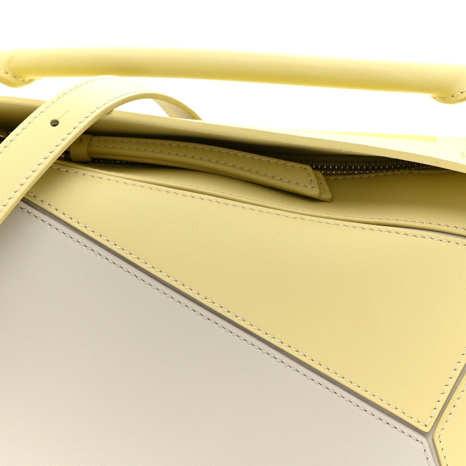 X ALBERS Nappa Calfskin Small Puzzle Bag Pale Grey Light Citrine