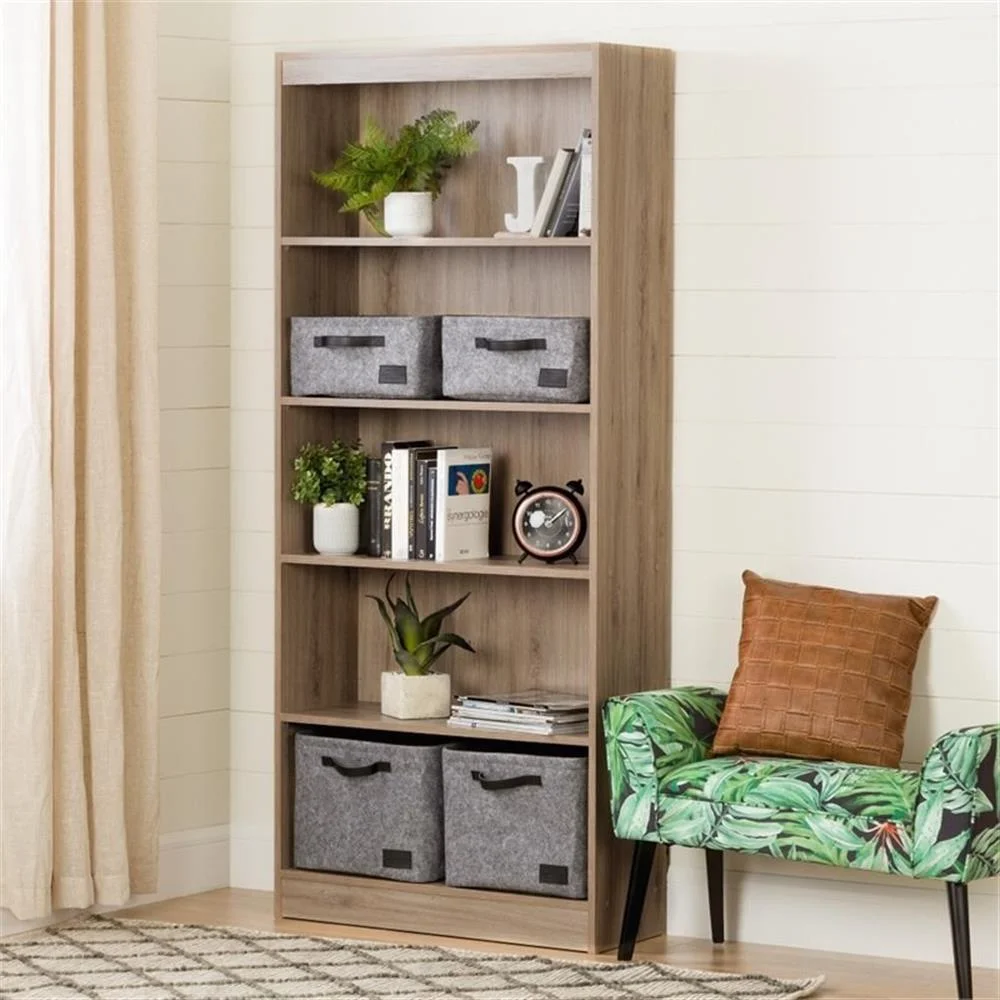 5-Shelf Transitional Wood Bookcase in Morgan Cherry(Morgan Cherry) - Image 9