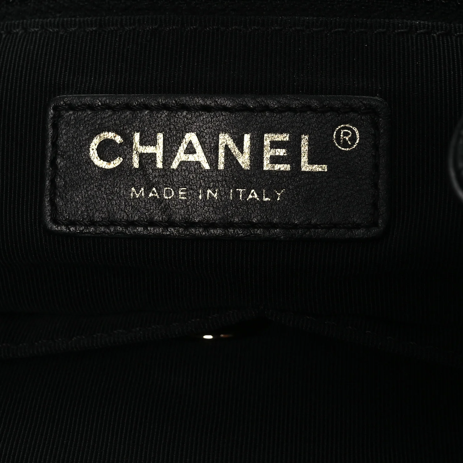 Lambskin Quilted Drawstring Bag Black