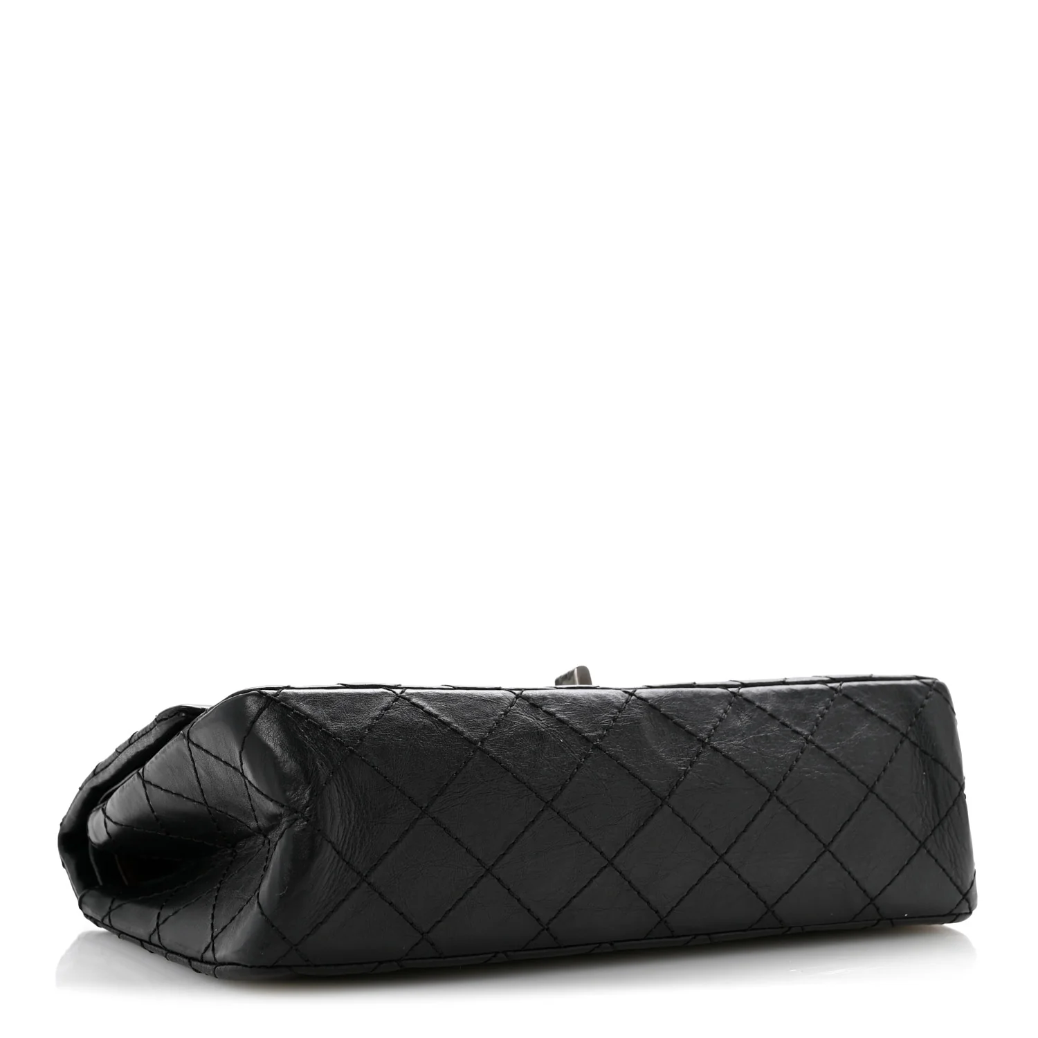 Aged Calfskin Quilted 2.55 Reissue 225 Flap Black