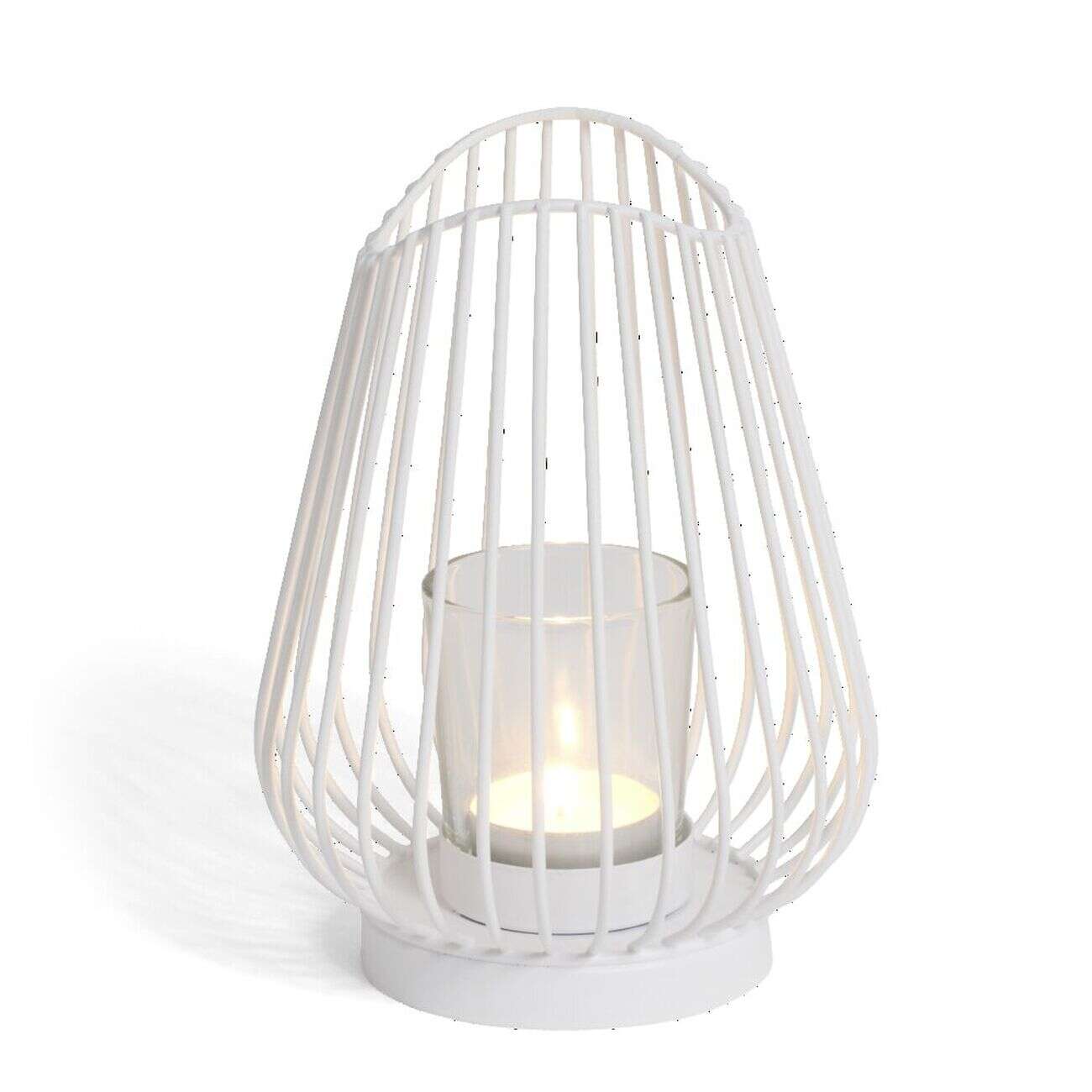 Bougeoir blanc Ø12xH17,5cm