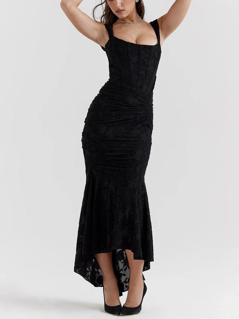 Robe Maxi Fleurie Bleuets