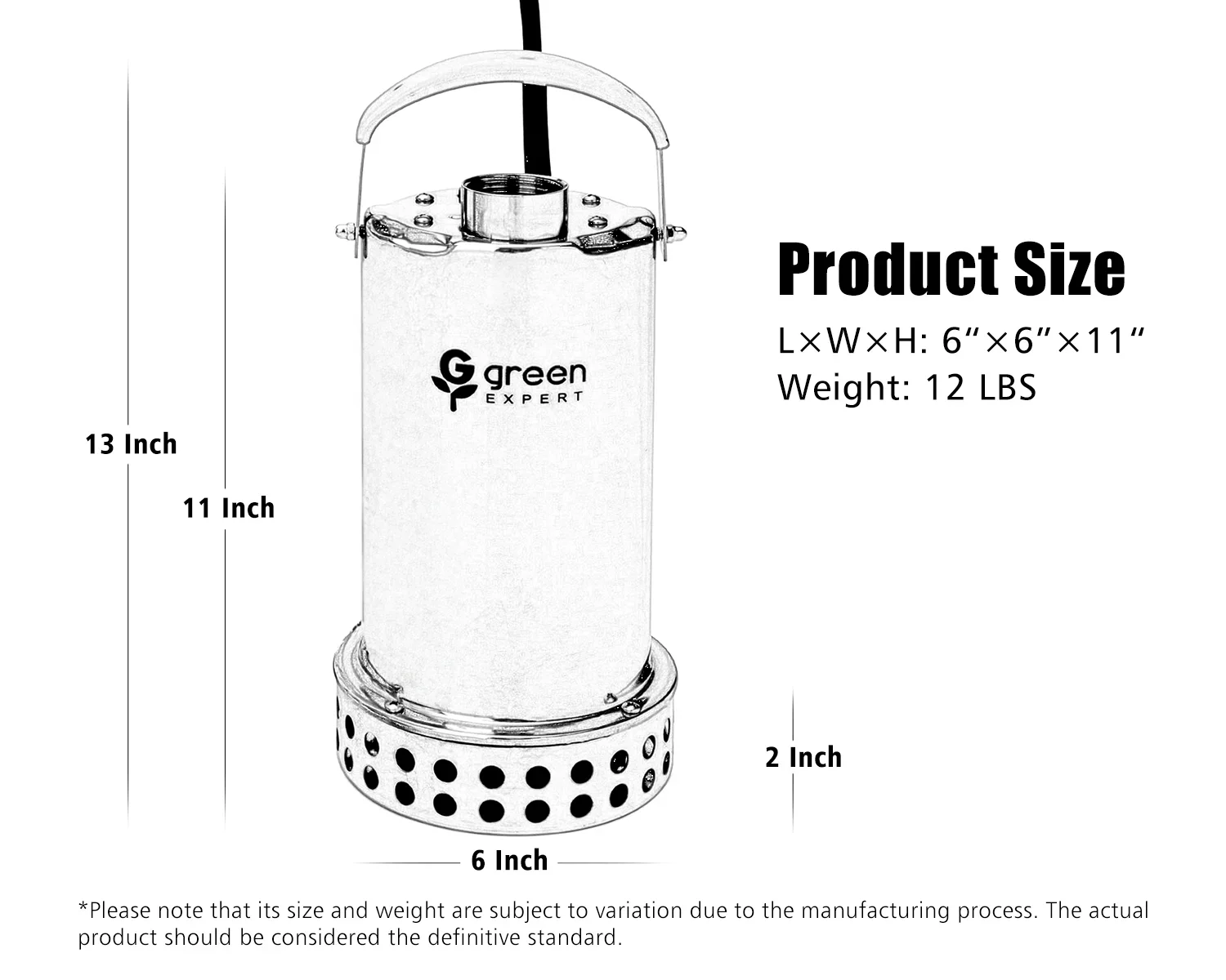 Green Expert 1HP Submersible Sump Pump Full 304 Stainless Steel 4000GPH High Flow Versatile for Fast Water Removal in Pool Basement Sewage Pit Garden Pond Hot Tub Rain Barrel Tankless Heater Flush