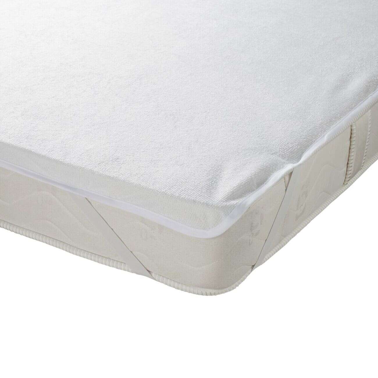 Protège matelas 2 personnes éponge imperméable anti-acariens 140x190cm