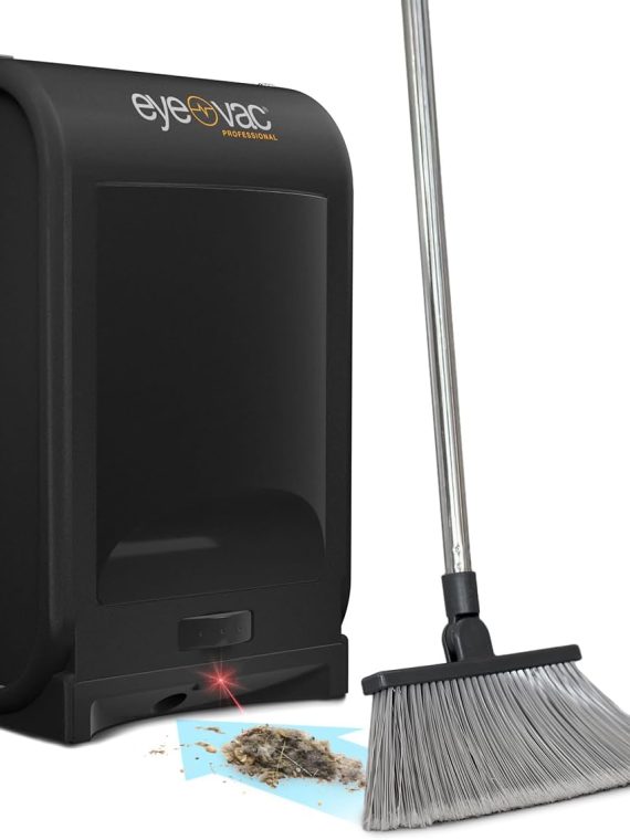 2025 EyeVac Pro Touchless Vacuum Automatic Dustpan – Ultra Fast & Powerful – Great for Sweeping Salon Pet Hair Food Dirt Kitchen  Corded Canister Vacuum  Bagless  Automatic Sensors  1400 Watt (Black)