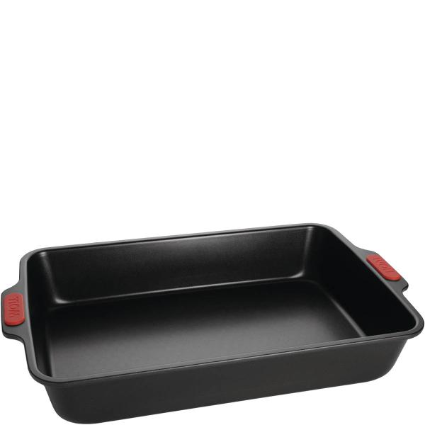 Bake It langpanne 38 x 25 cm svart/rød