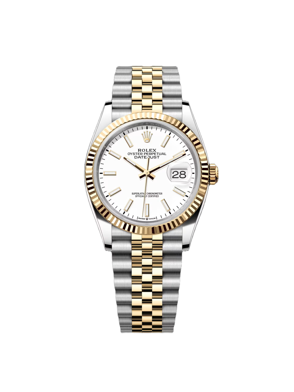 [Super Clone]RLX  Datejust 36mm 126233-0019 White Index Dial Two-Tone Jubilee Bracelet Watch