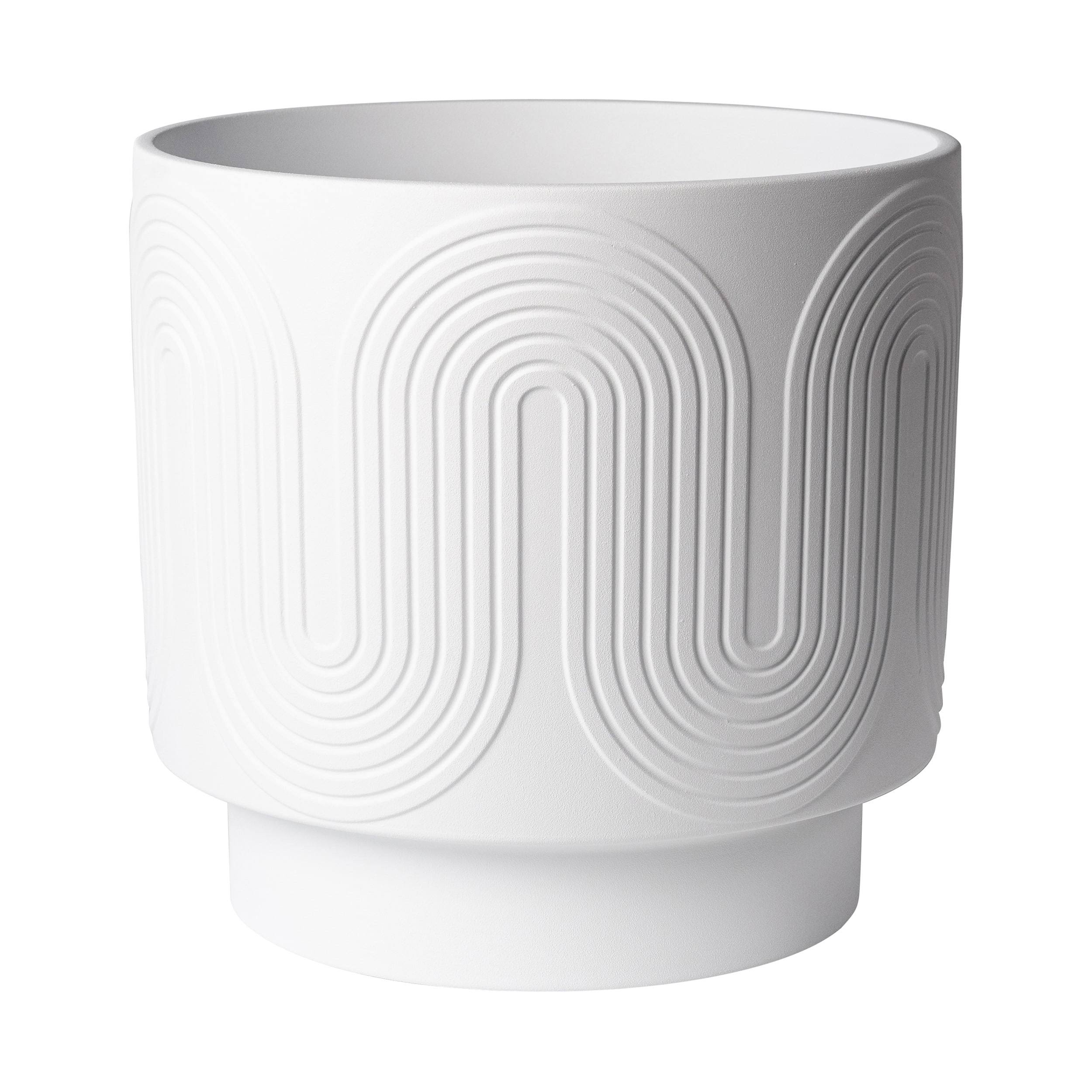 Better Homes & Gardens Pottery 12 inch Amy Ceramic Planter, White