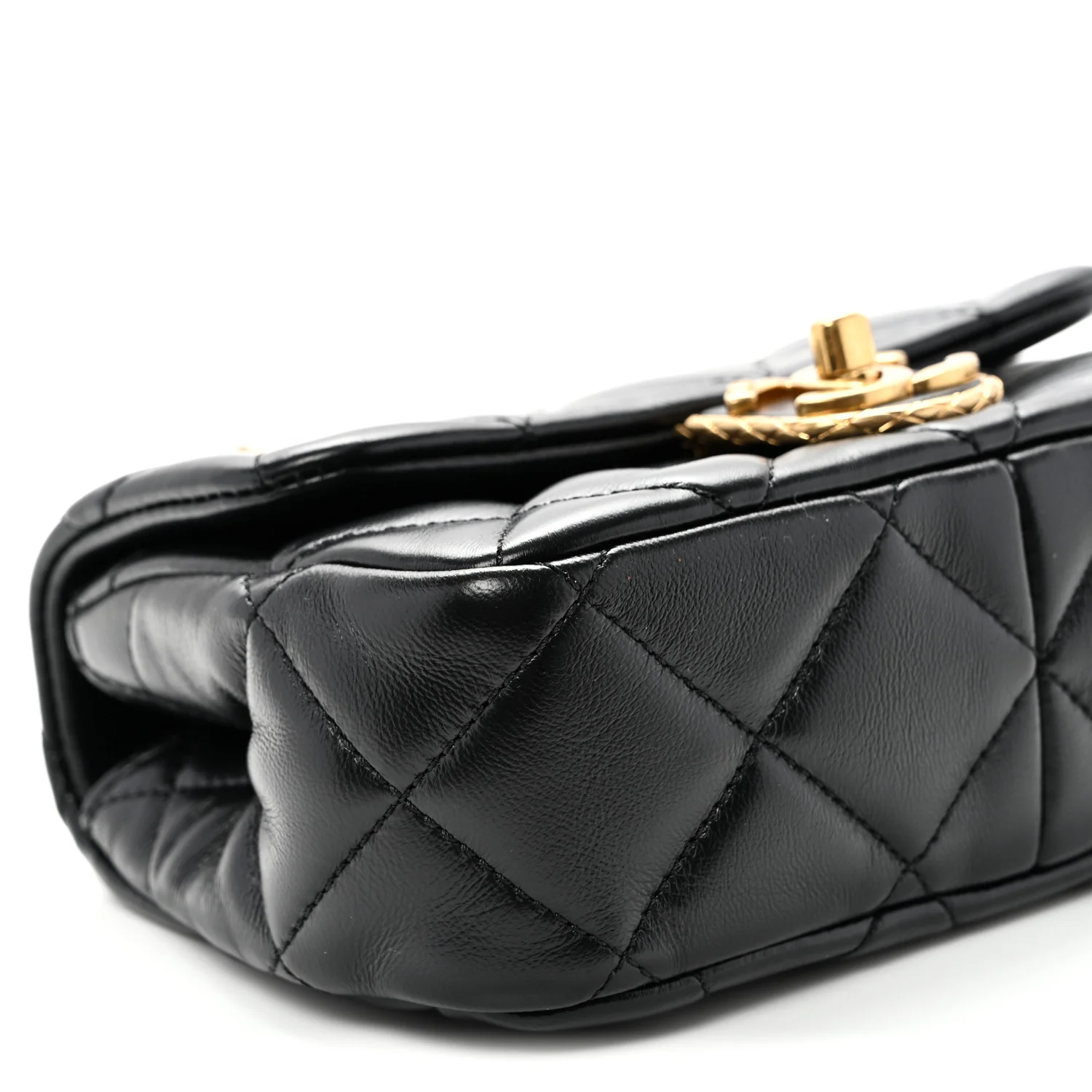 Lambskin Quilted Mini Flap Black