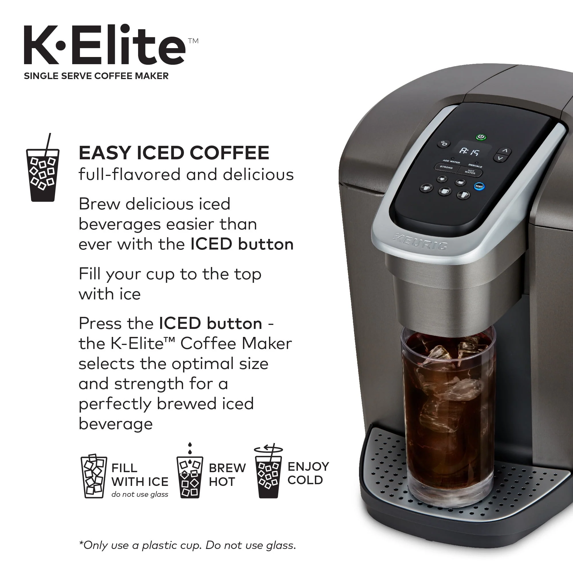 Keurig K - Elite Single - Serve K - Cup Pod Coffee Maker, Brushed Slate