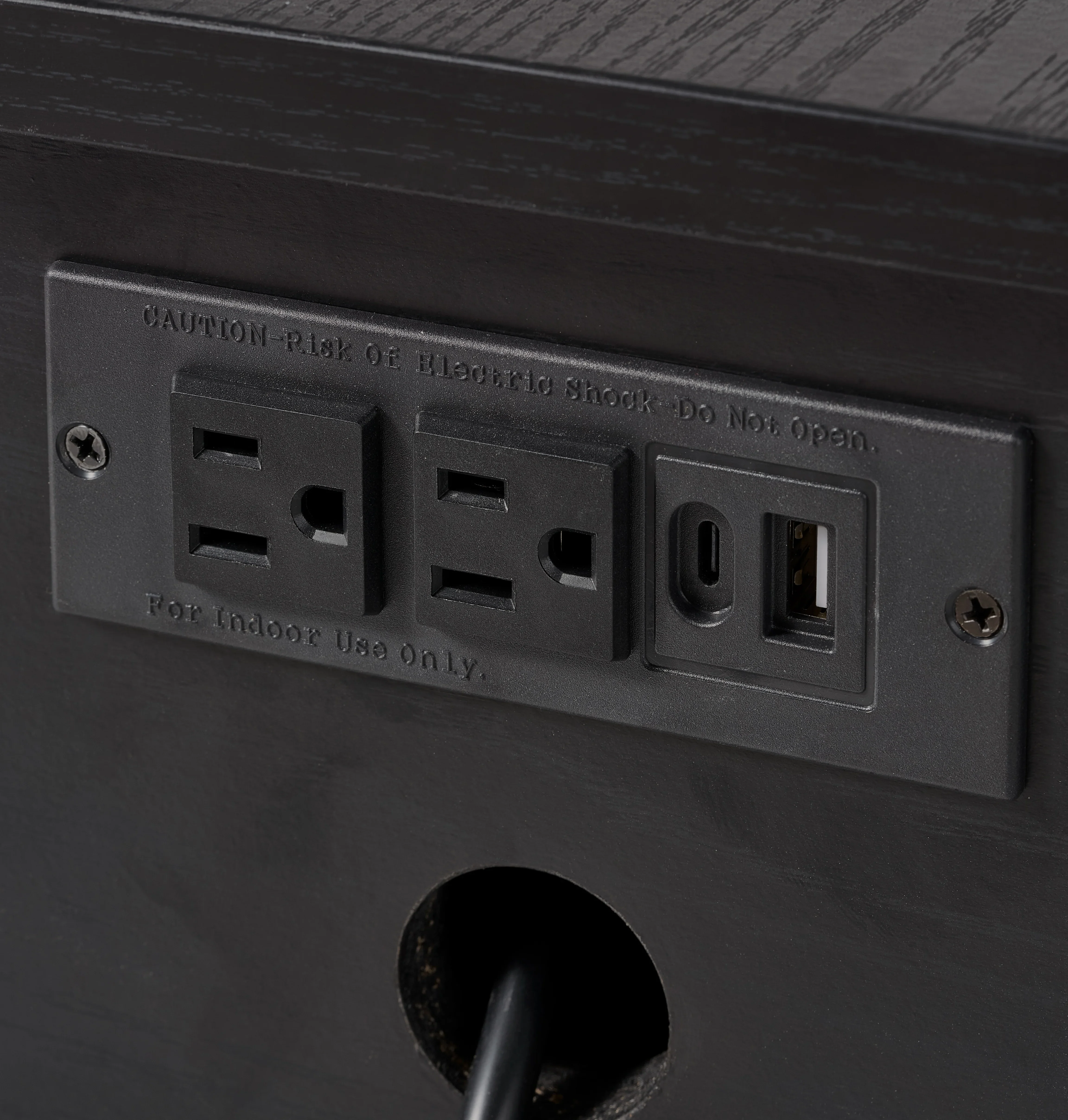 Better Homes & Gardens Juliet Nightstand with USB, Rich Black Finish