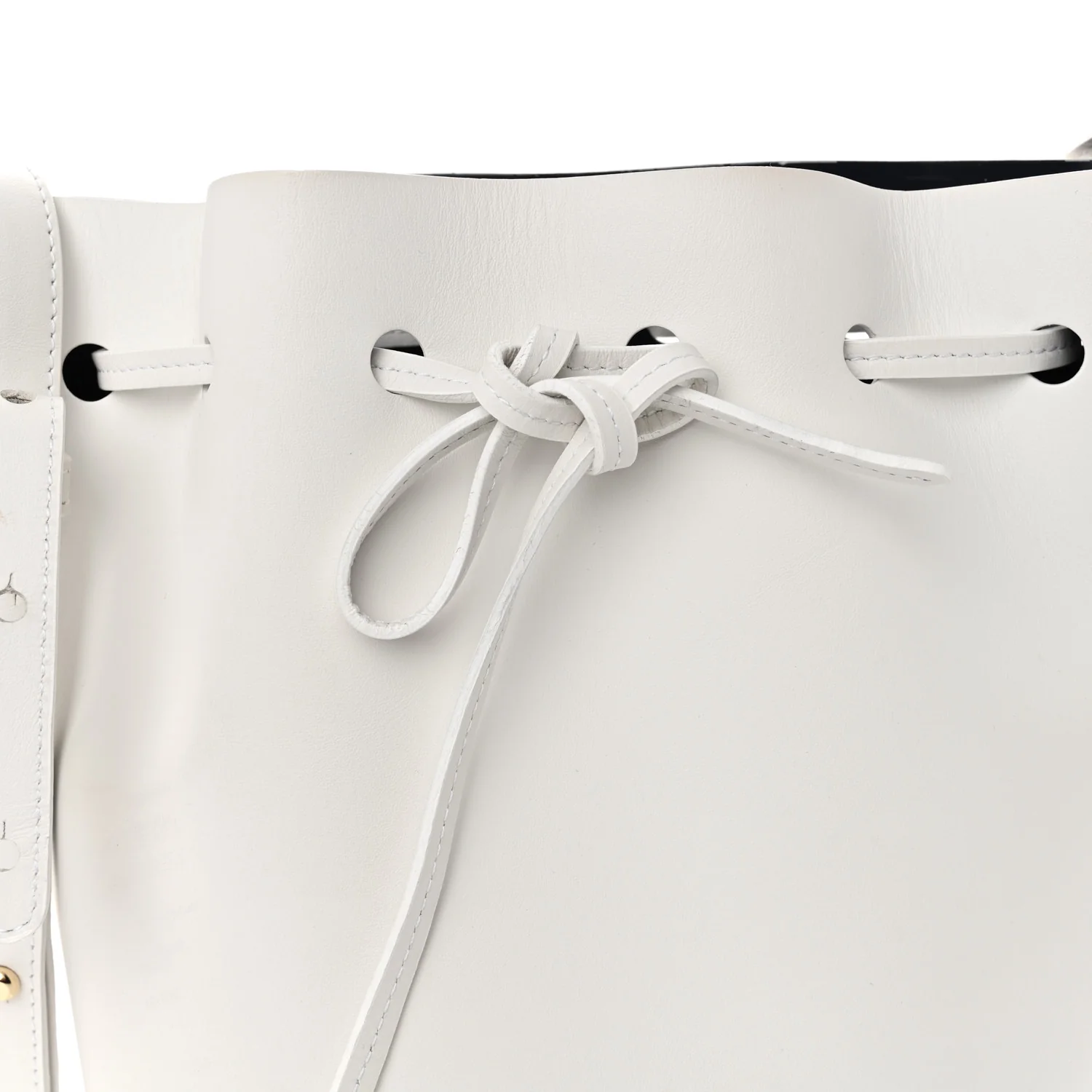 Calfskin Mini Bucket Bag White