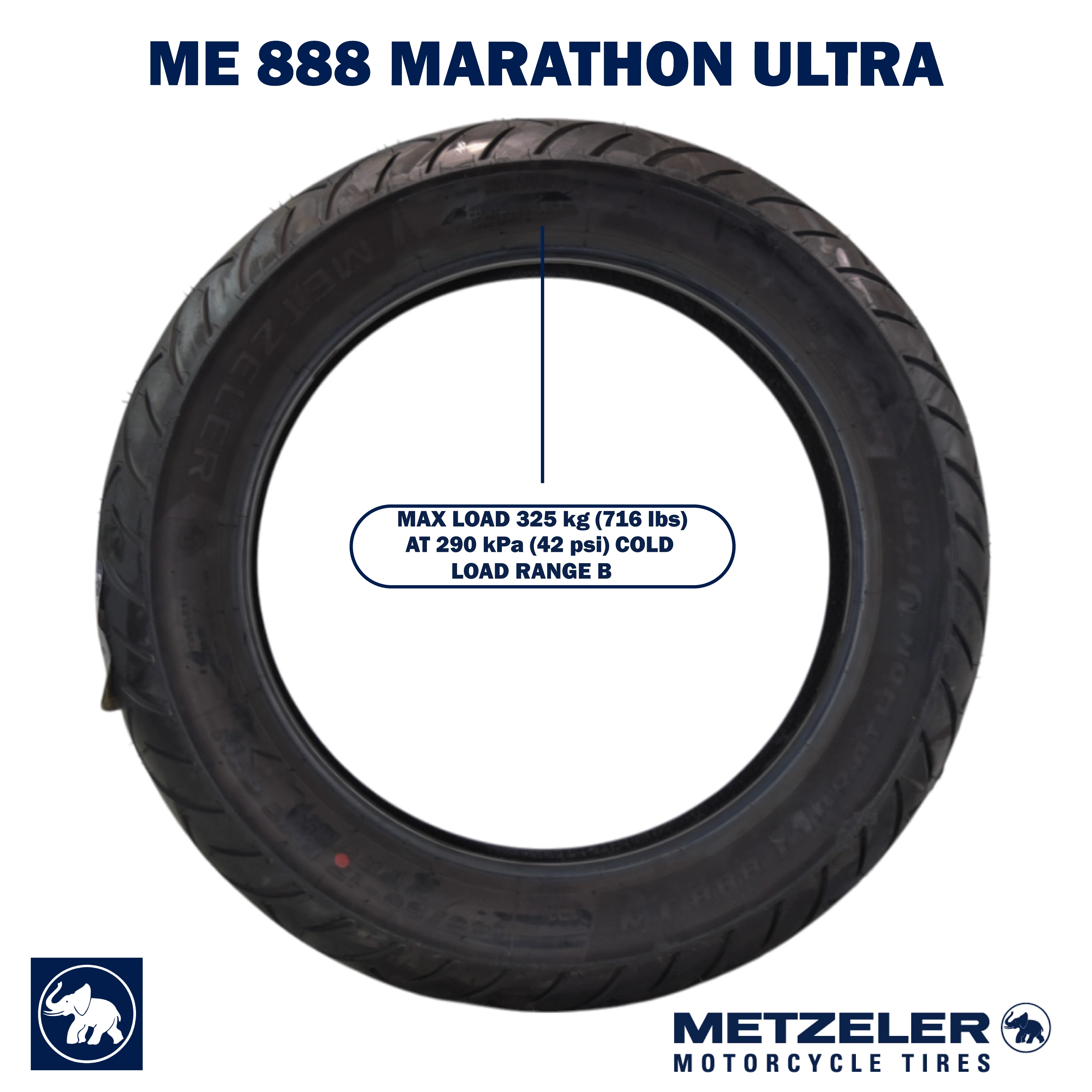 ME 888 Marathon Ultra Front 140/80-17 69H Motorcycle Tire with Keychain - Image 6