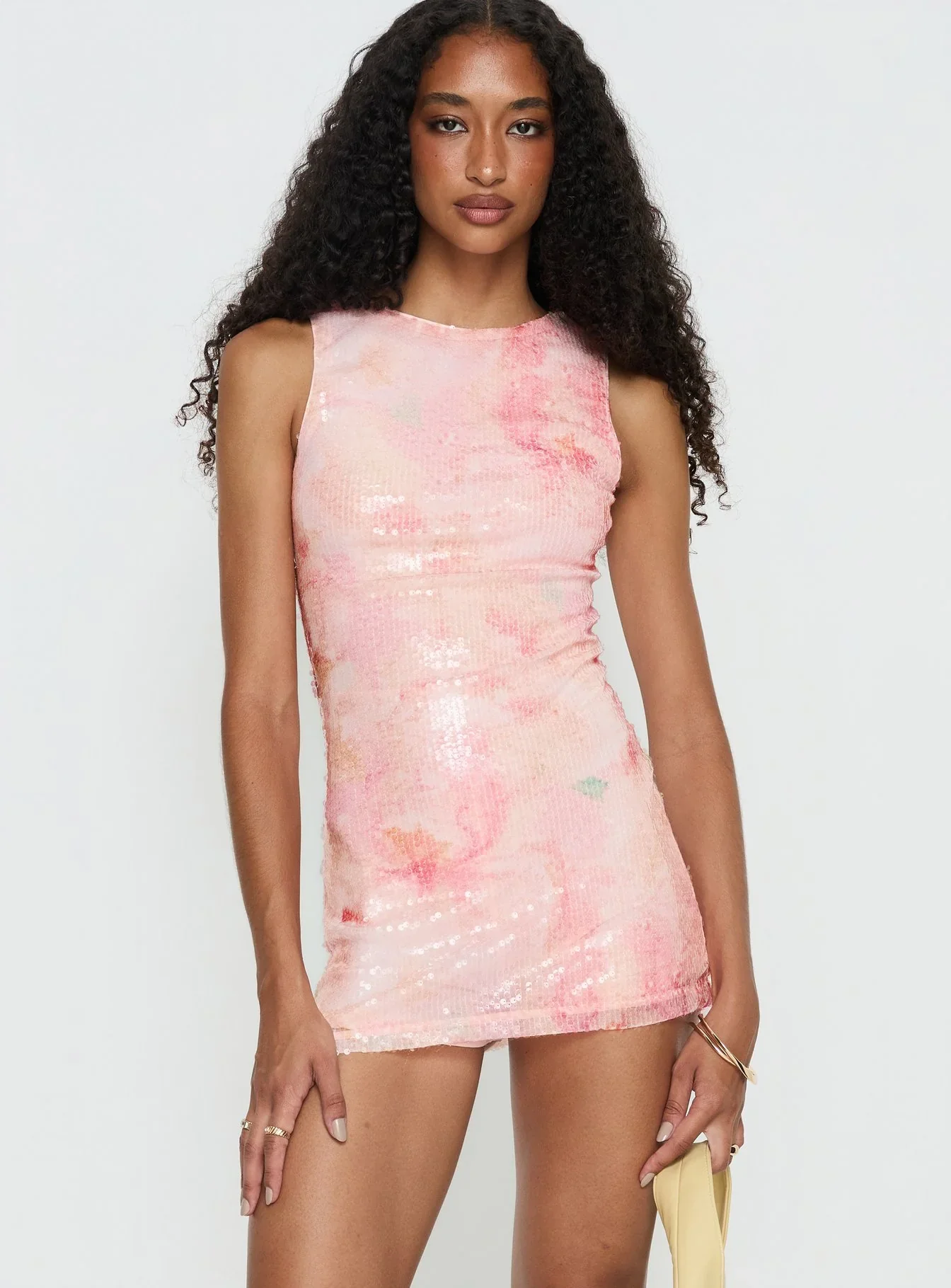 Yumiko Sequin Romper Pink Floral