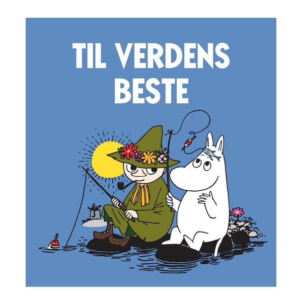 Mummi dobbeltkort 7,5x7,5 cm Til verdens beste blå