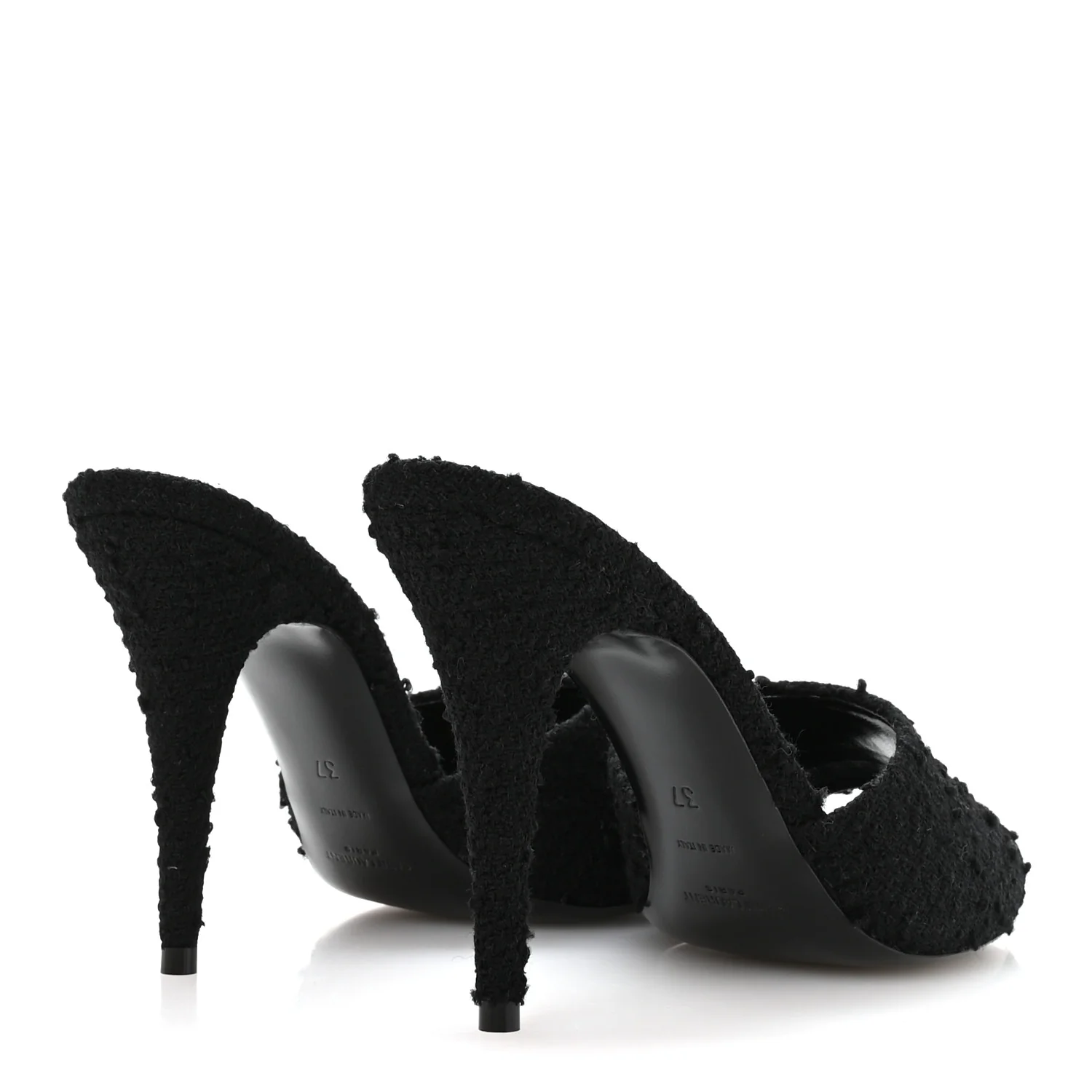 Boucle Tweed La 16 95 Mule Sandals 37 Black