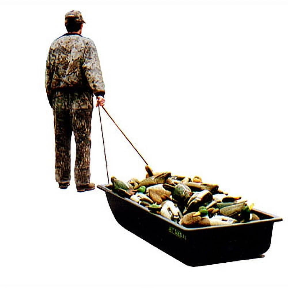 Plastic 66 In  Poly Jet Sled, Black, Extra Large, Hunting Game Cart