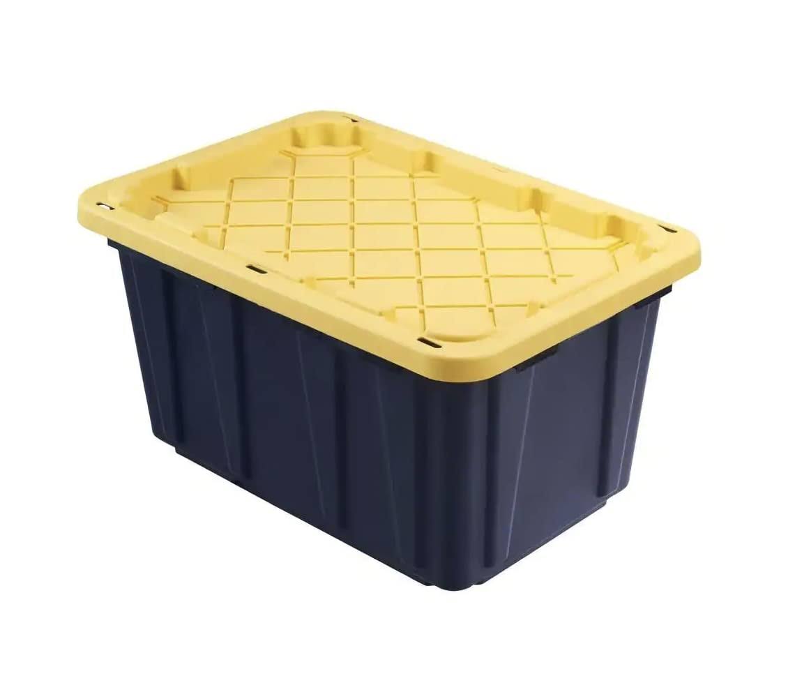 HDX Tough Polypropylene Plastic 27 gal. Storage Tote in Black (5-Pack)