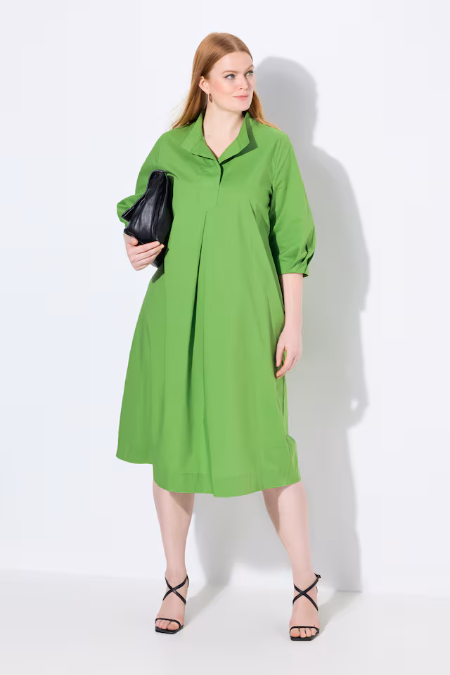 Paper Touch 3/4 Sleeve Collared Dress