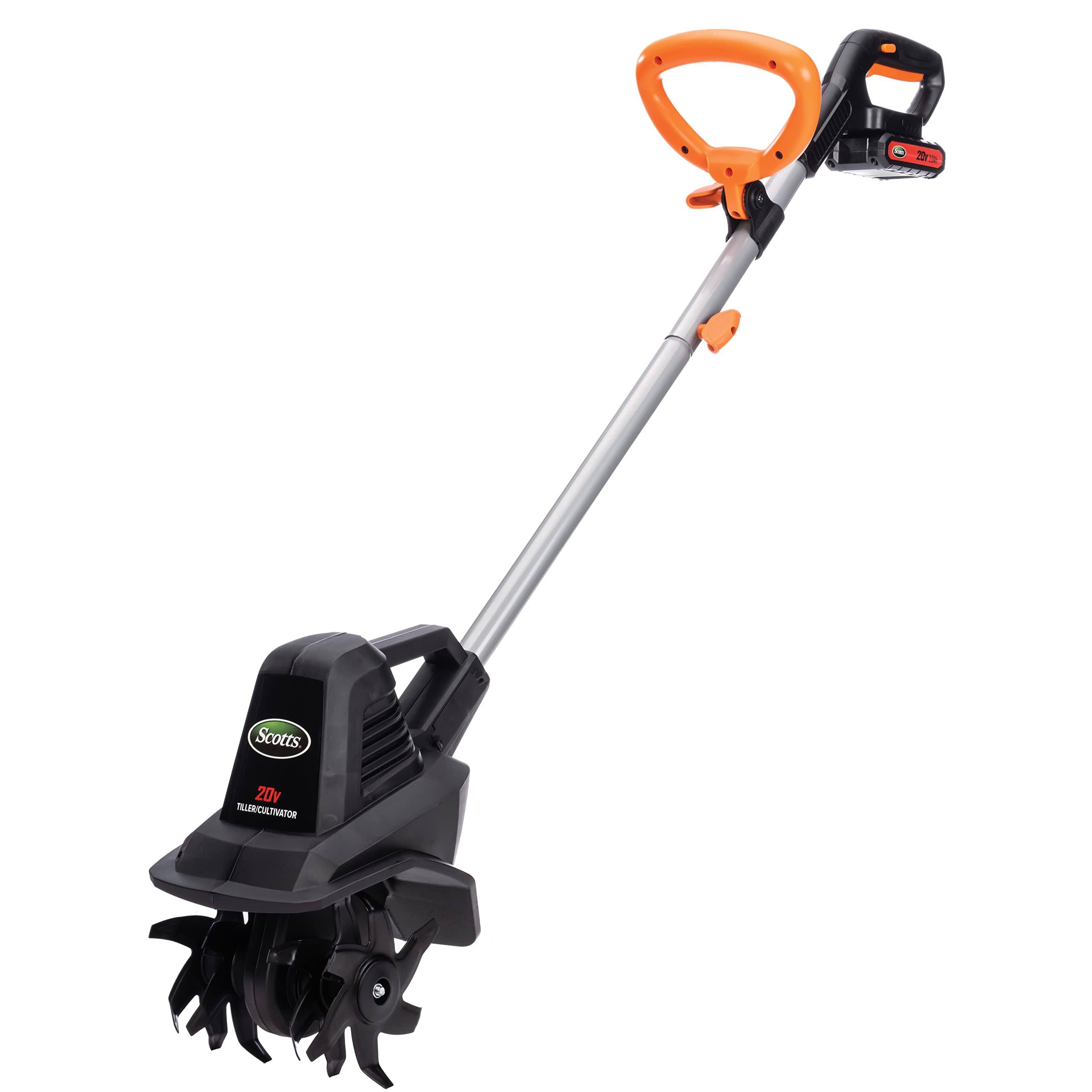 Scotts Outdoor Power Tools 20-Volt 7.5-Inch Cordless Garden Tiller Cultivator, Gray