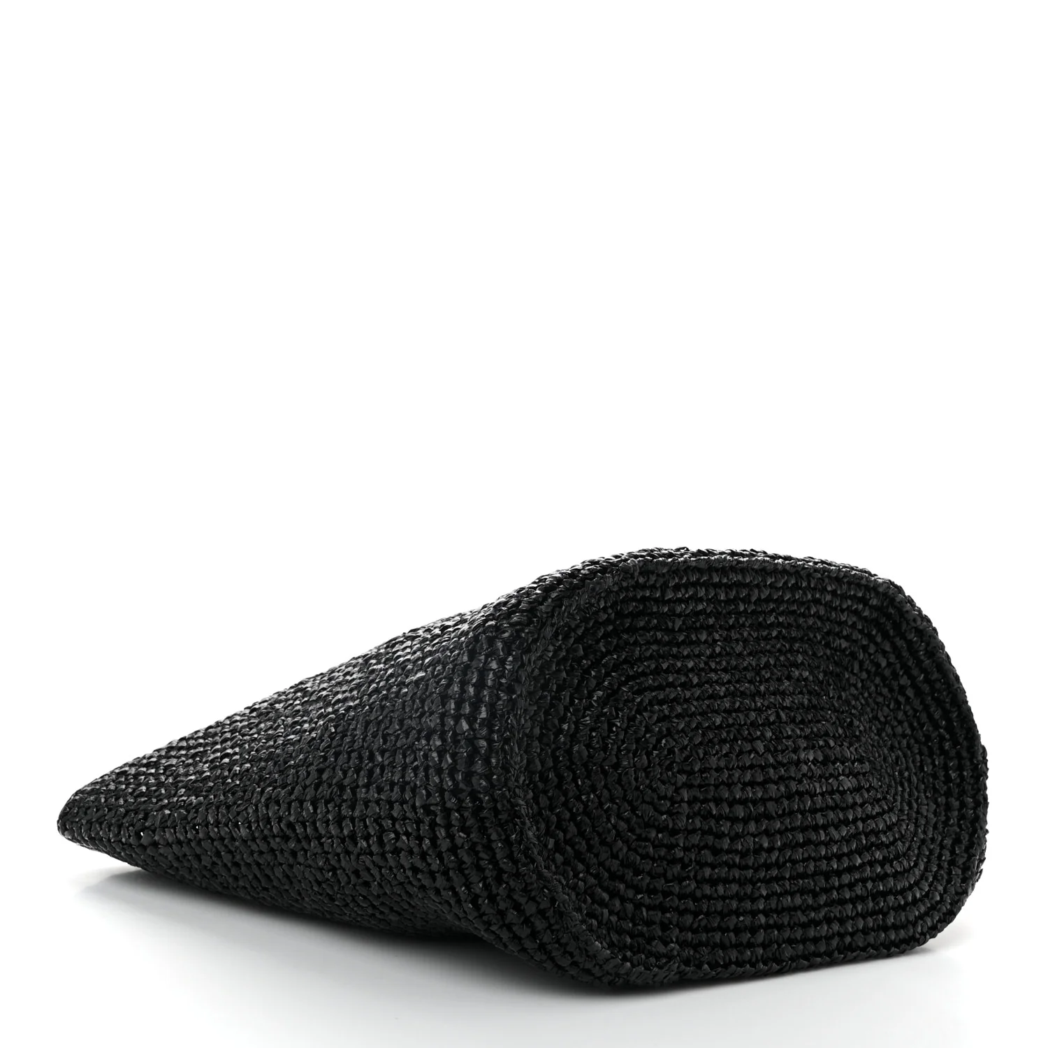 Raffia Woven Large Le Cagole Panier Tote Black