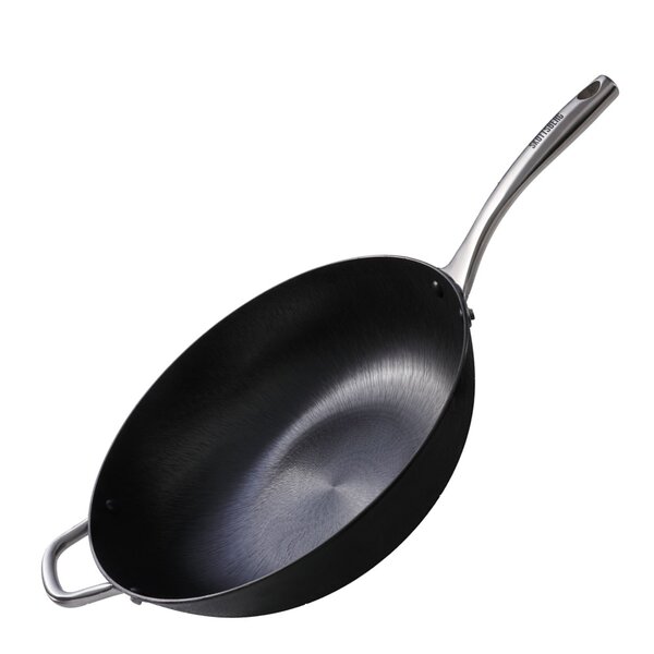Wokpanne i støpejern 34 cm