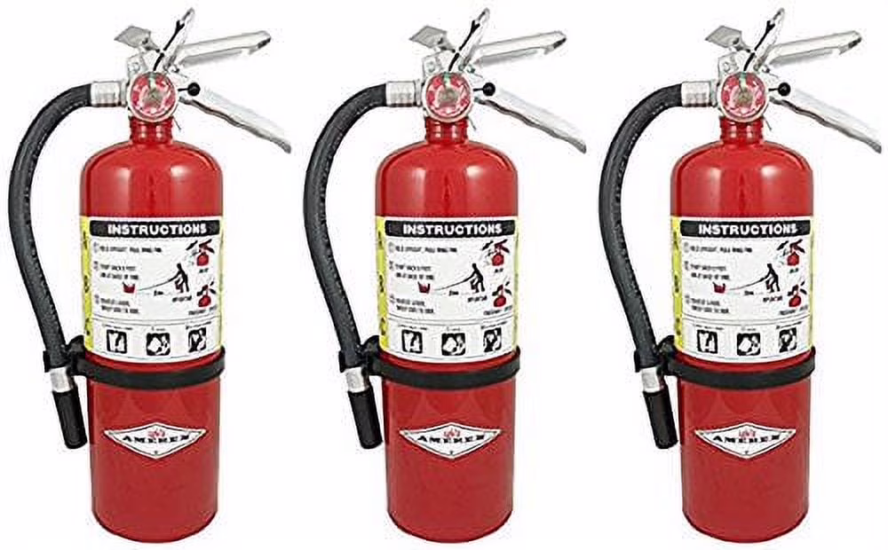B500 Rechargeable ABC Dry Chemical Fire Extinguisher, 5 lb, 3-Pack
