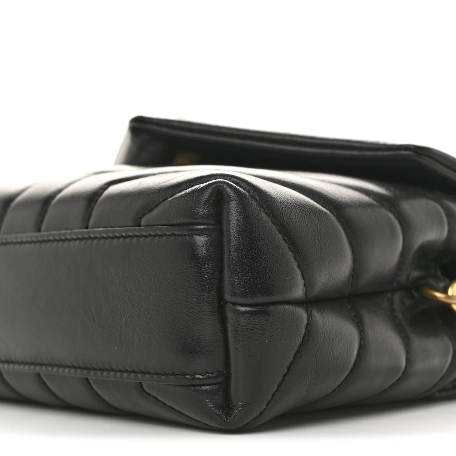 Calfskin Y Quilted Monogram Toy Loulou Crossbody Bag Black