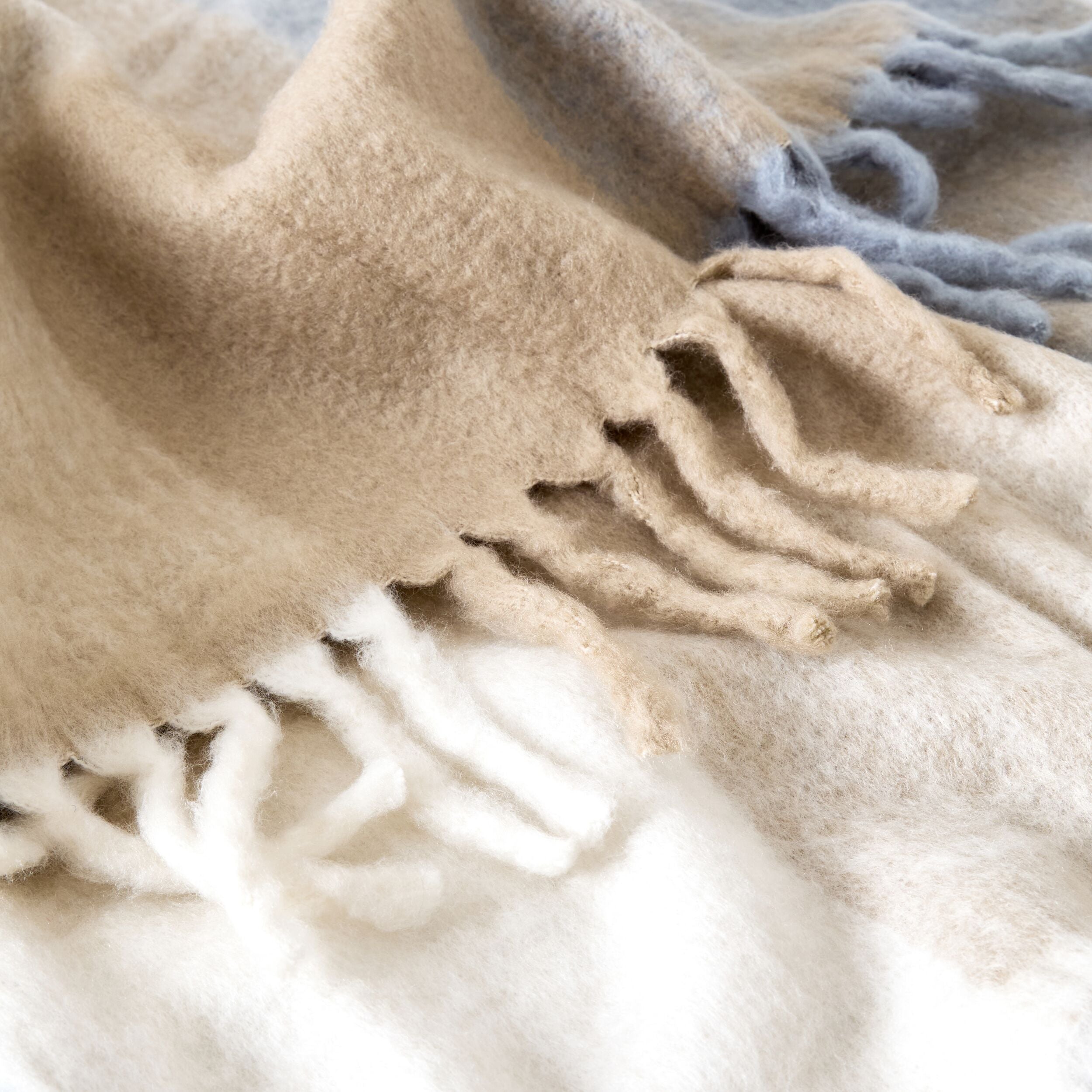 Hunter Wool Blend Throw Sky Blue Check 130x170cm